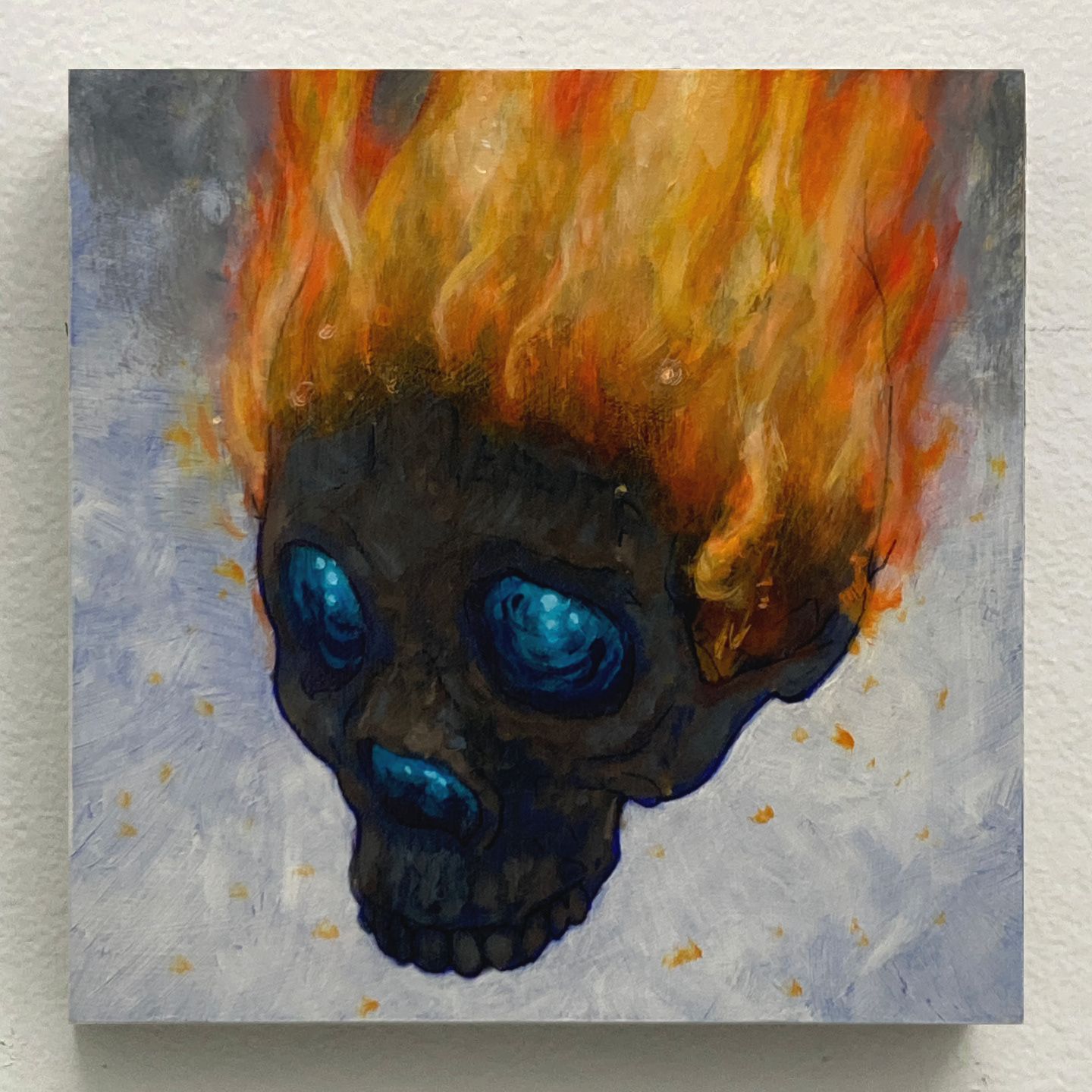 'Sweettooth Skull', oil on panel, 6 x 6 in., 2022
