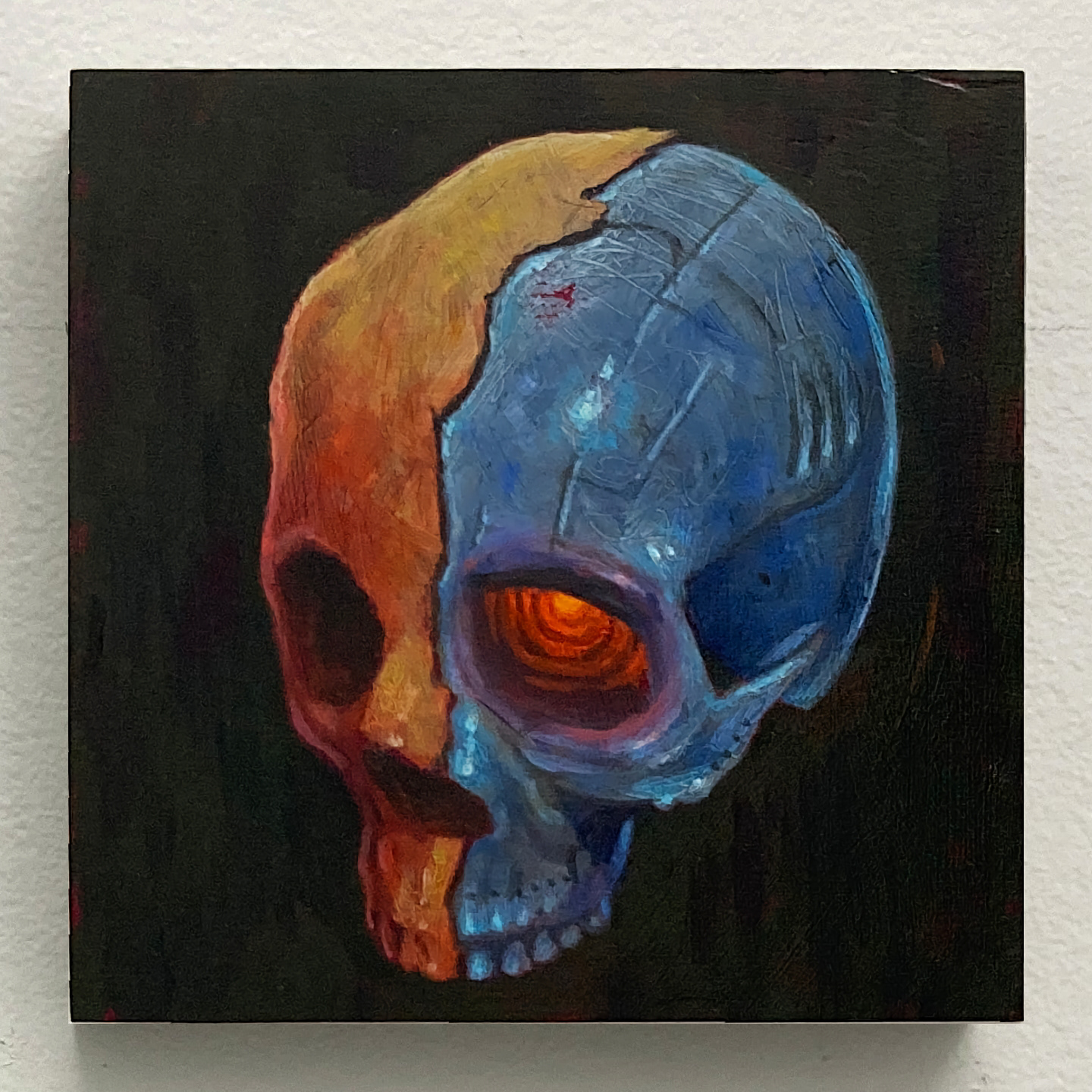 'Terminator Skull', oil on panel, 6 x 6 in., 2022