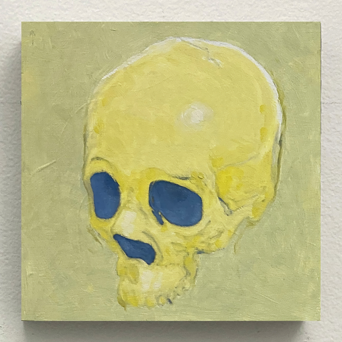 'Faded Paper Skull', oil on panel, 6 x 6 in., 2021