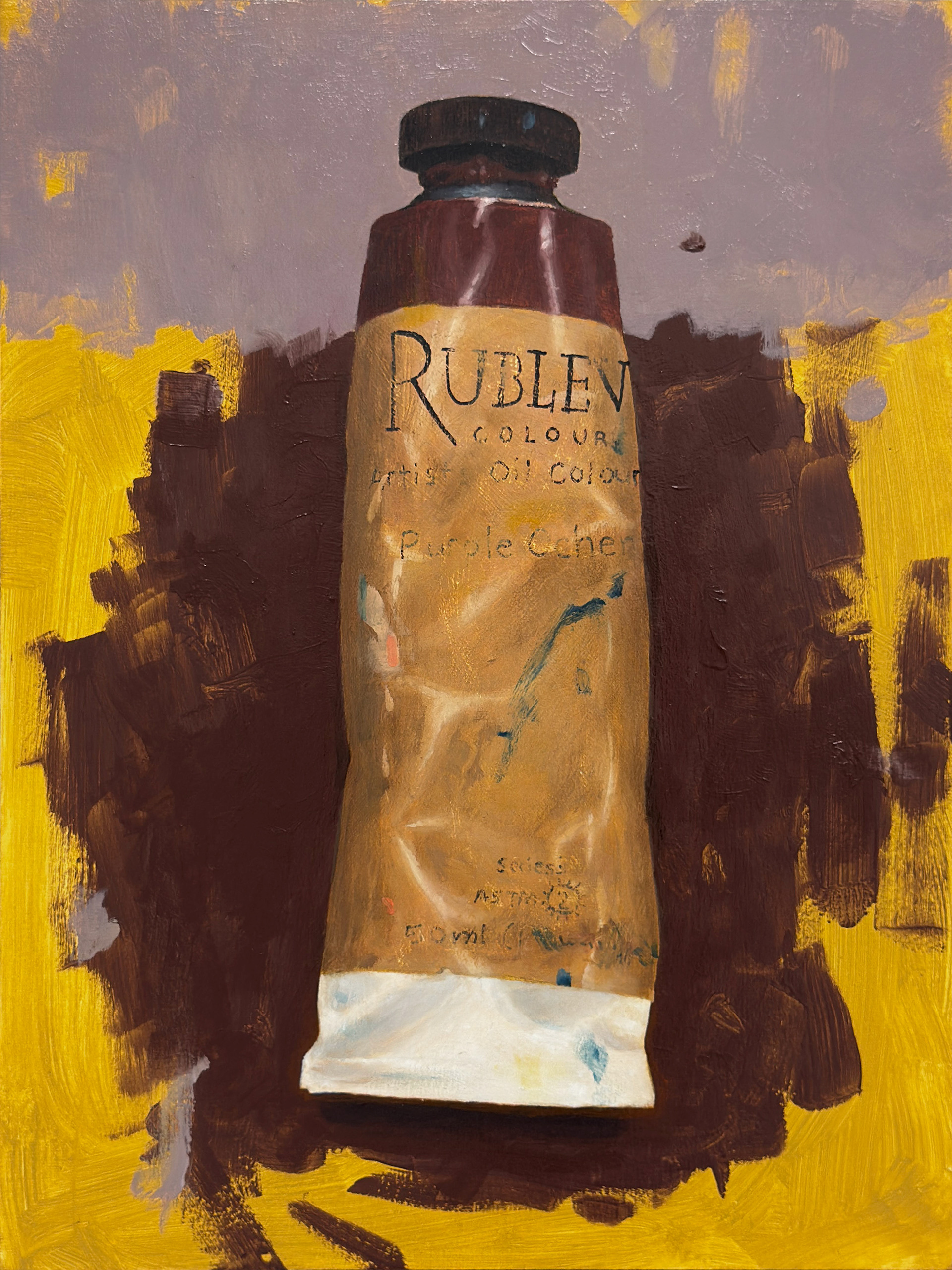 'Purple Ocher' oil on panel, 9 x 12 in., 2025. Private collection.