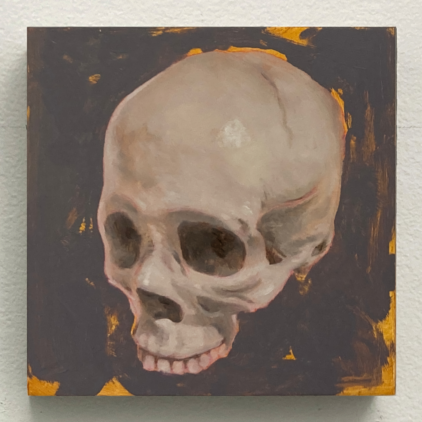 'Industrial Skull #2', oil on panel, 6 x 6 in., 2021