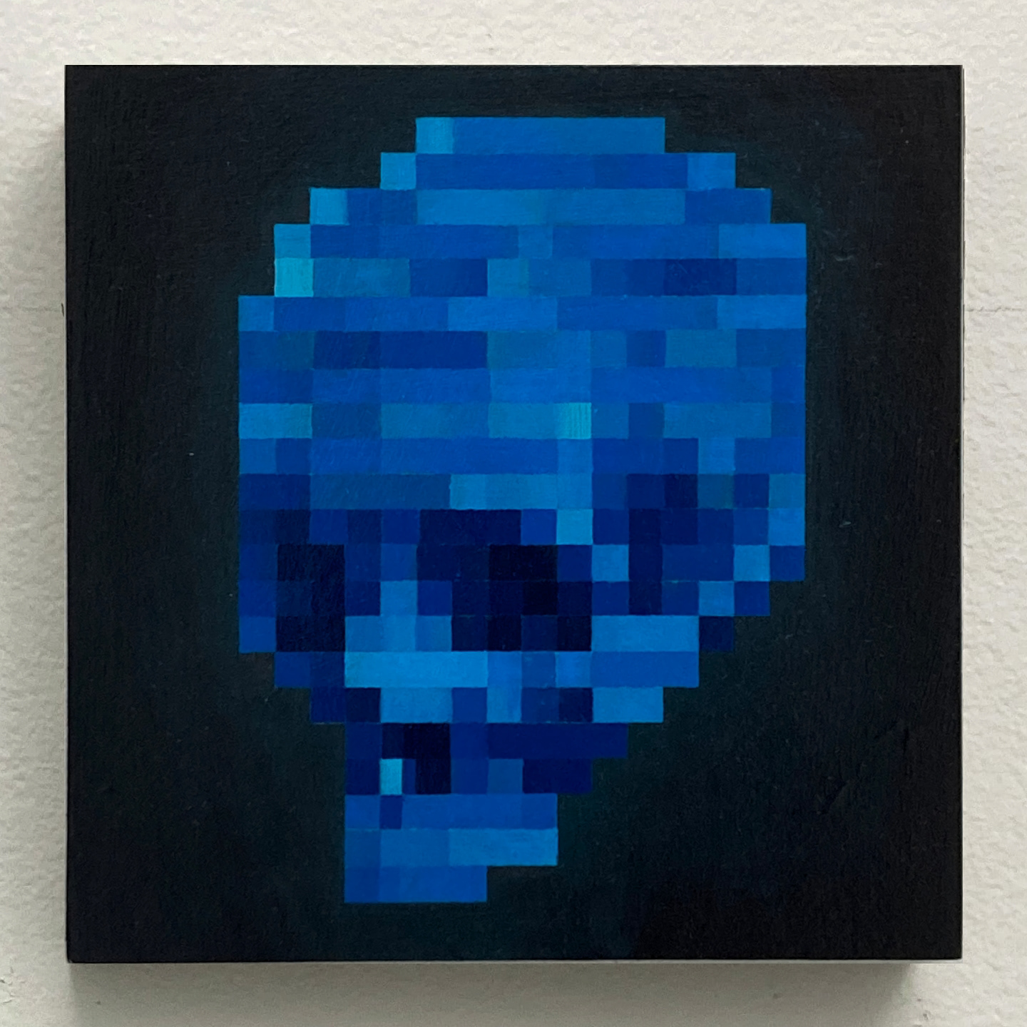 'Pixel Skull', oil on panel, 6 x 6 in., 2022