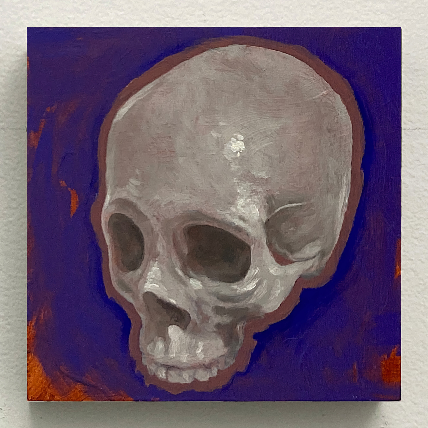 'Purple Bike Skull', oil on panel, 6 x 6 in., 2021