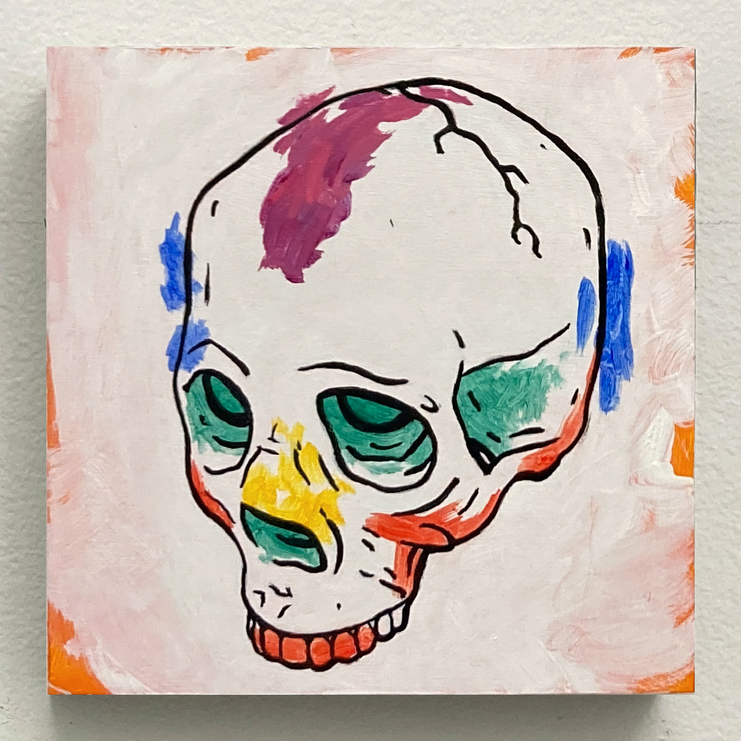 'Tattoo Skull', oil on panel, 6 x 6 in., 2021