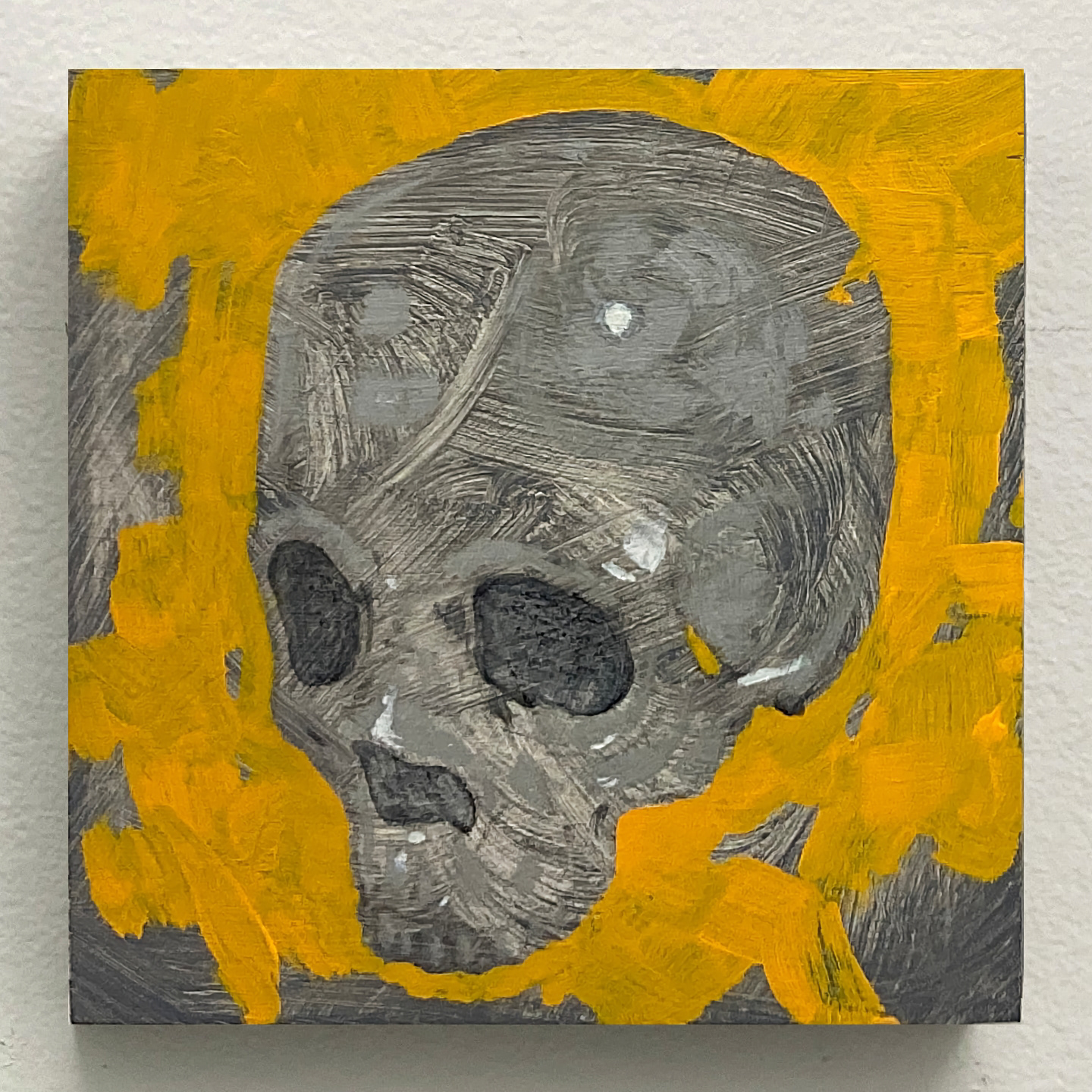 'Industrial Skull #1', oil on panel, 6 x 6 in., 2021