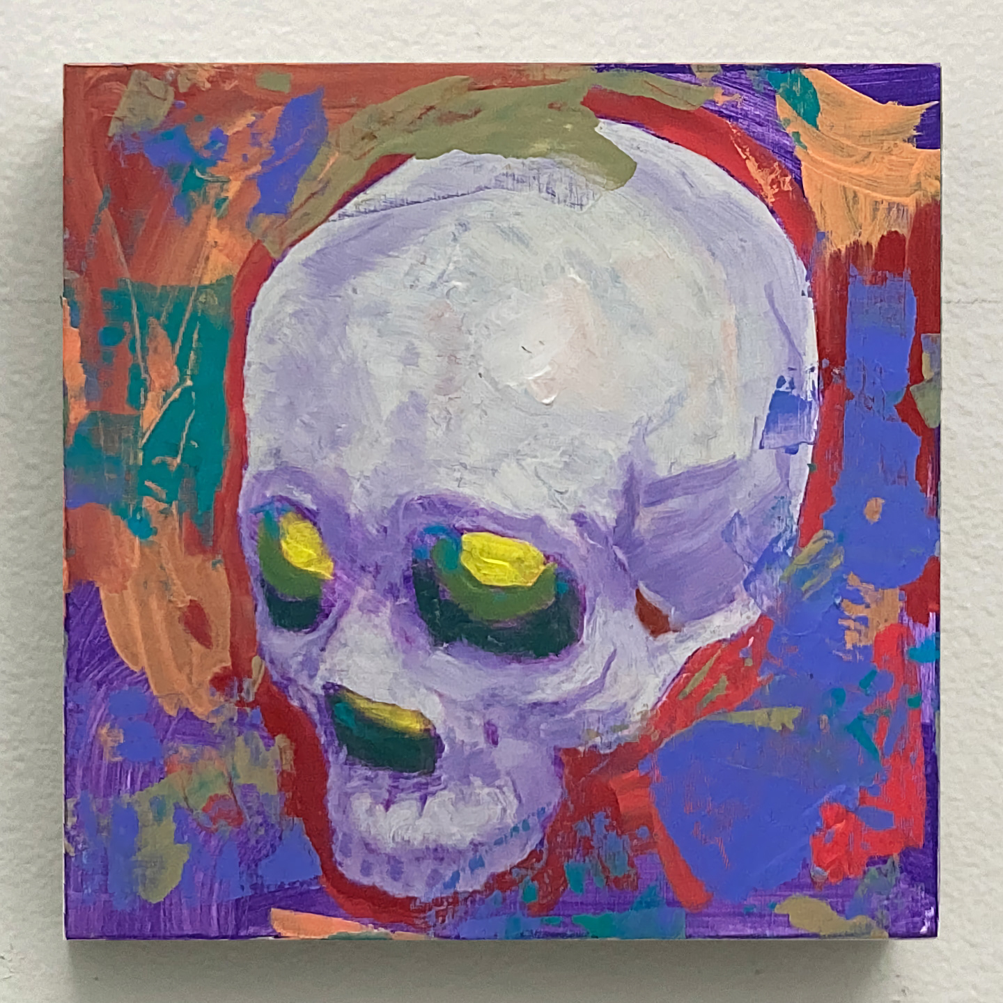 '90's Skull', oil on panel, 6 x 6 in., 2022