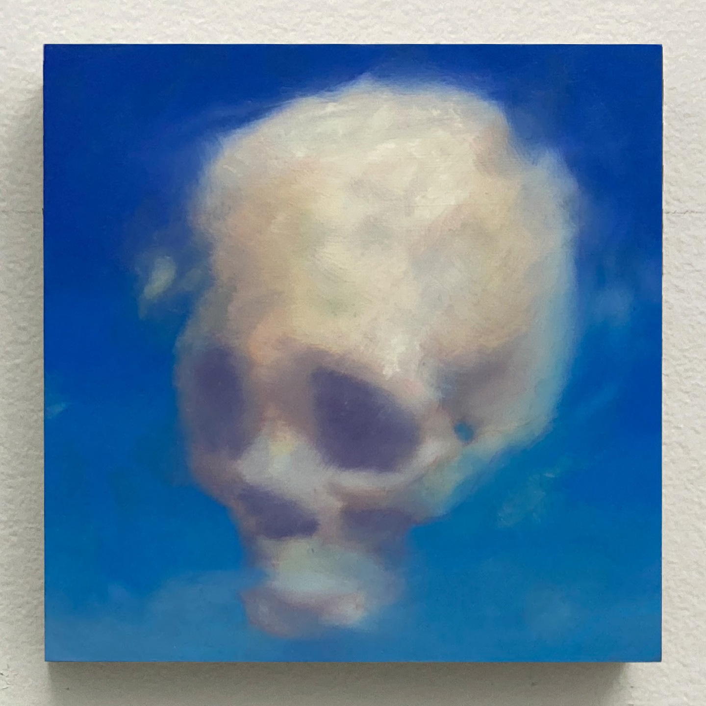 'Cloud Skull', oil on panel, 6 x 6 in., 2021. Private collection.