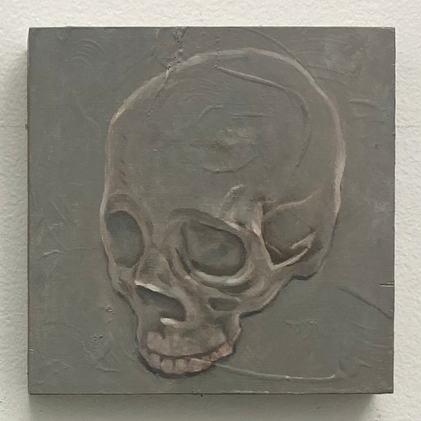 'Carbonite Skull', oil on panel, 6 x 6 in., 2022