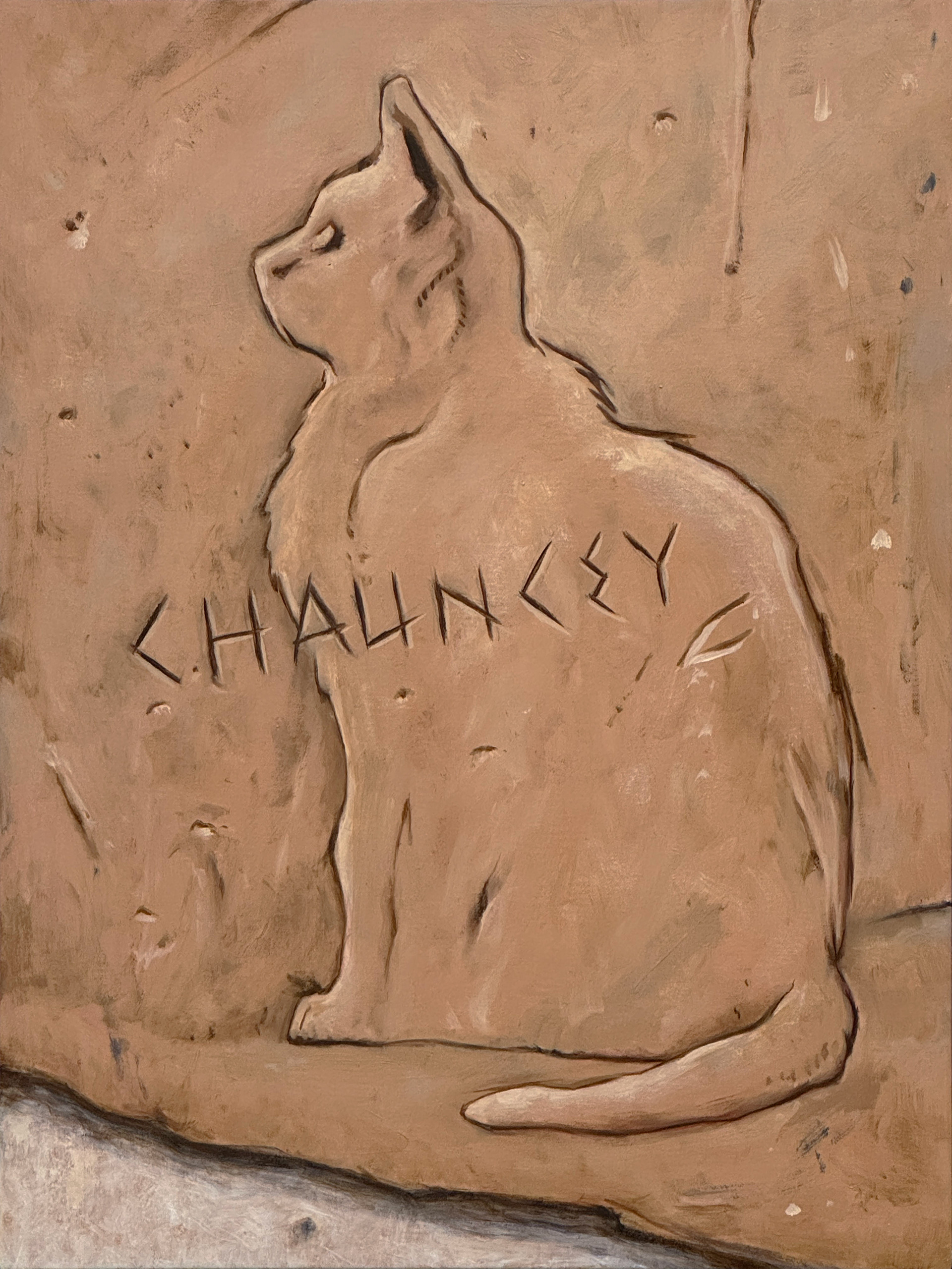 'Chauncey' oil on polycotton, 16 x 12 in., 2025