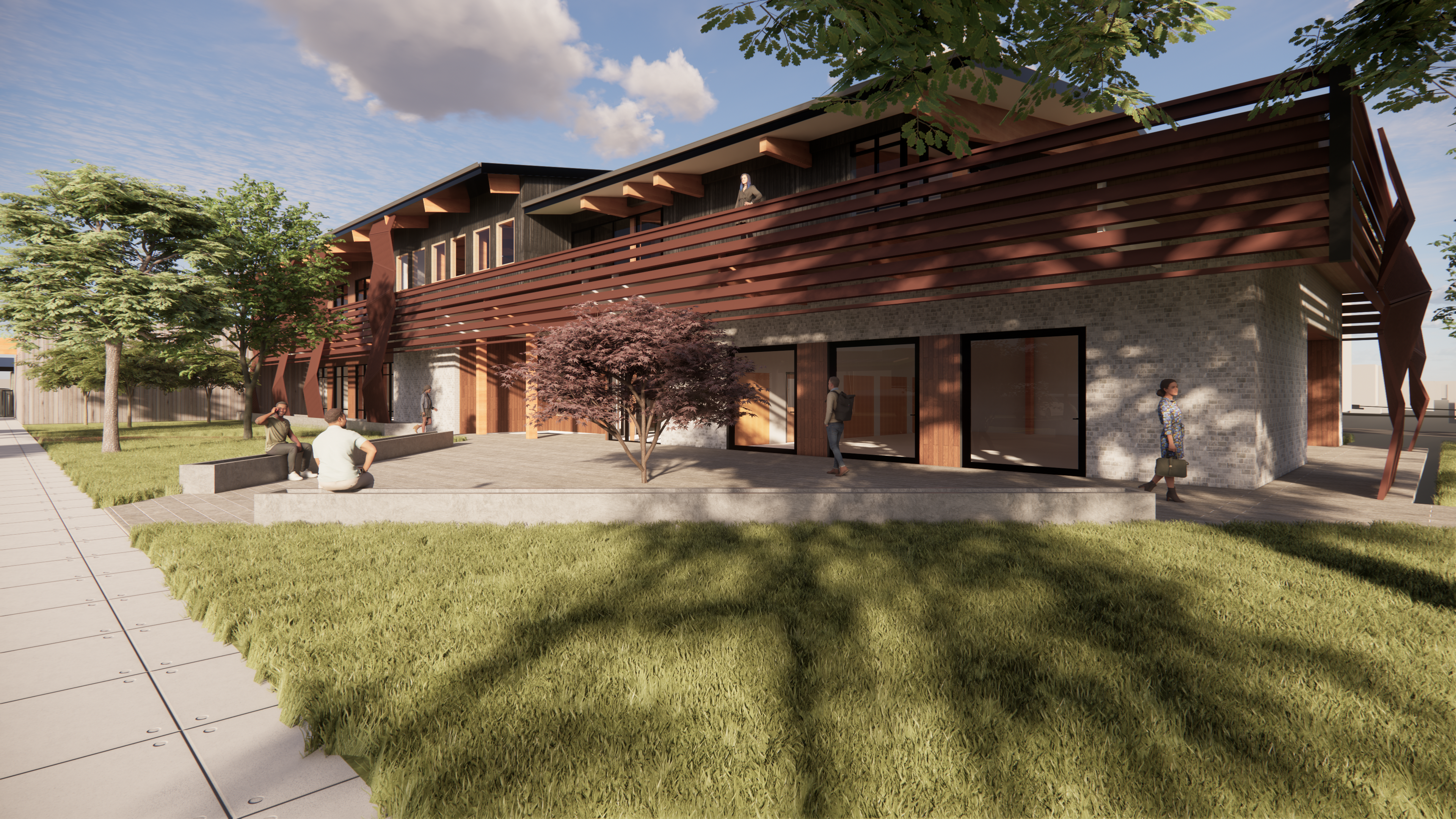 Community courtyard rendering