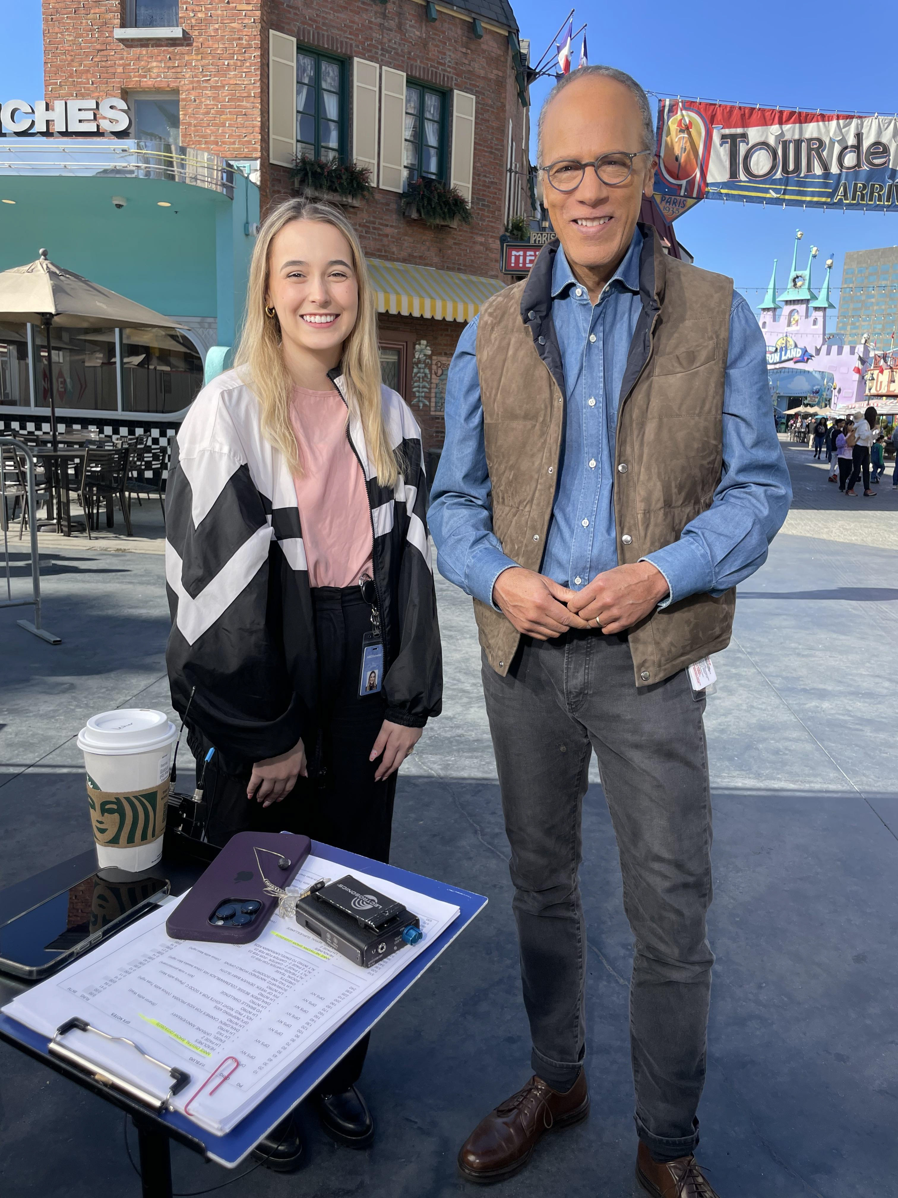 Meeting Lester Holt on a Nightly Kids shoot