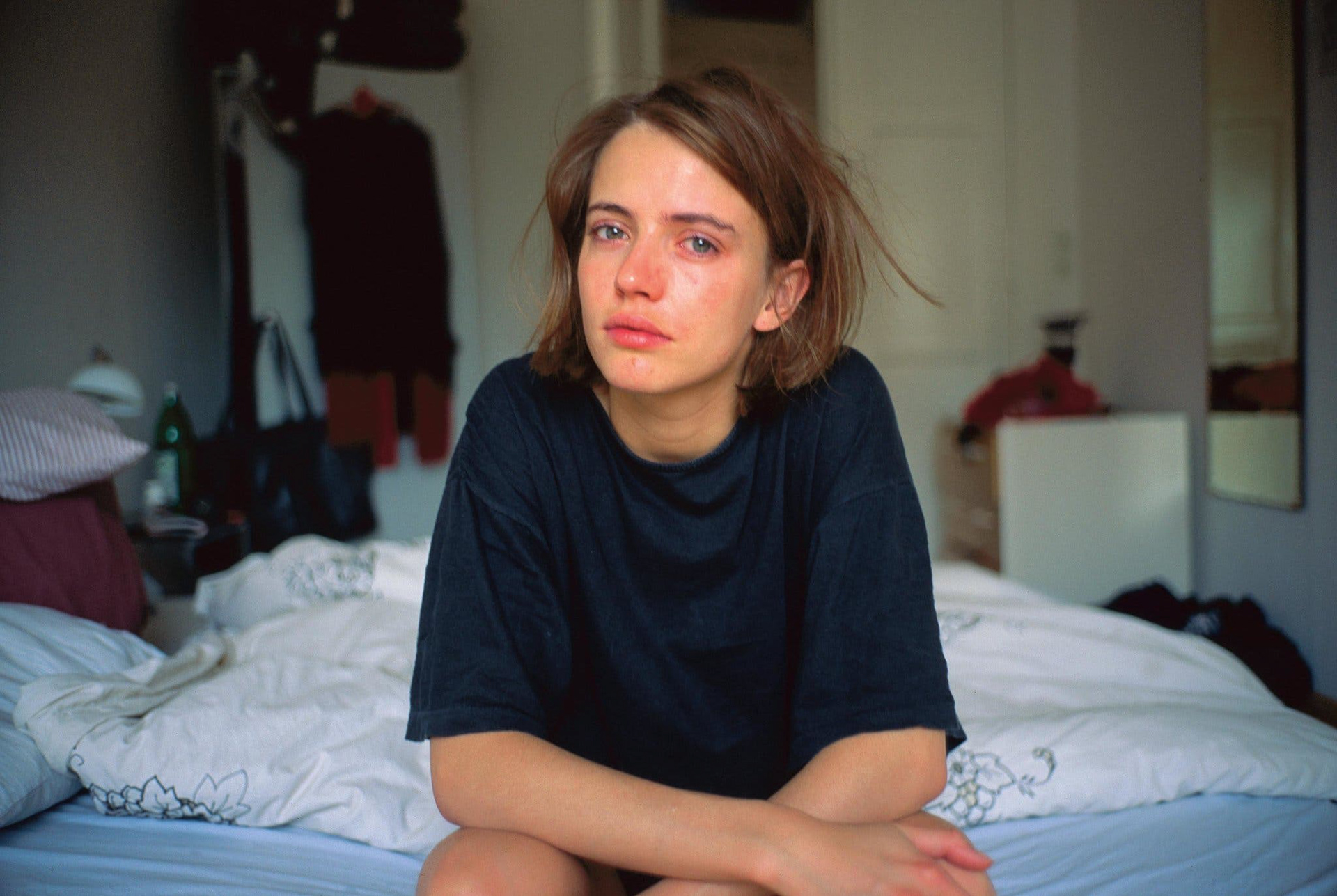 “Amanda crying on my bed, Berlin, 1992.”