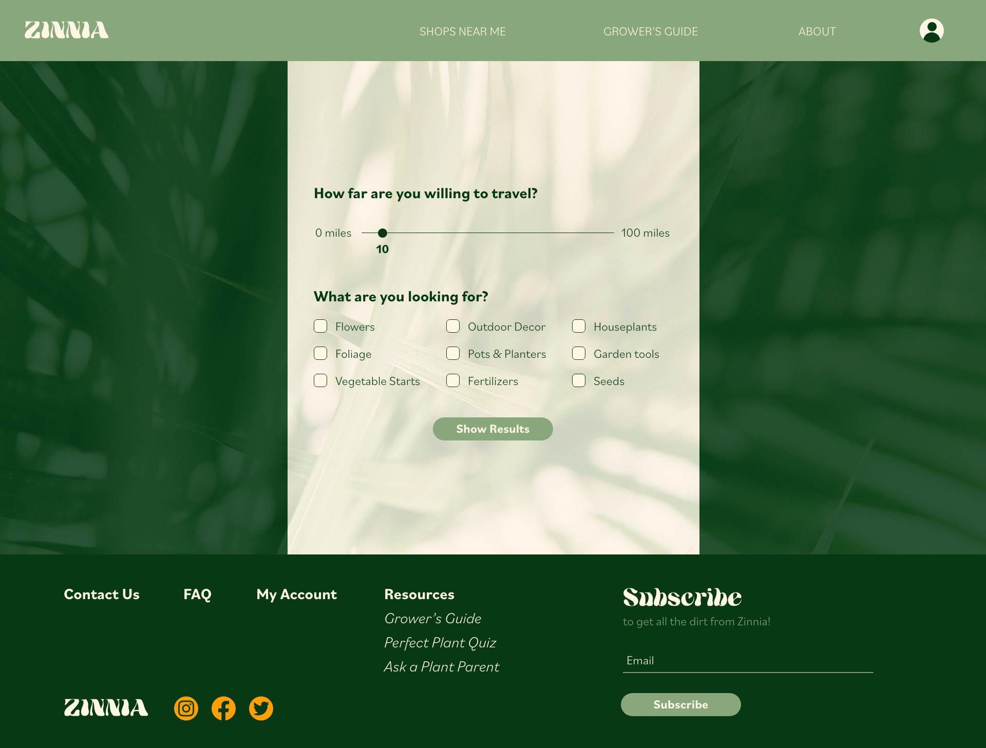 Shops near you specifications page
