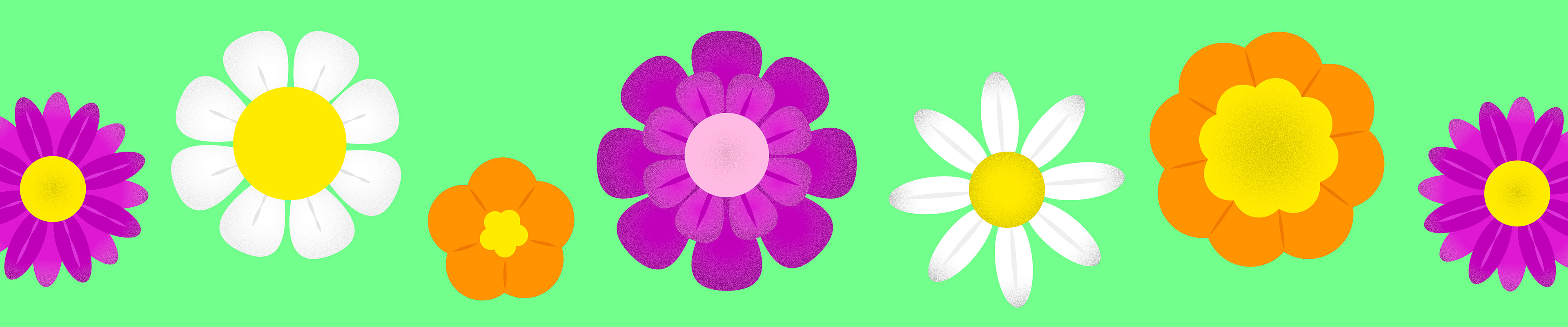 Patterned banner using flower illustrations from the brand