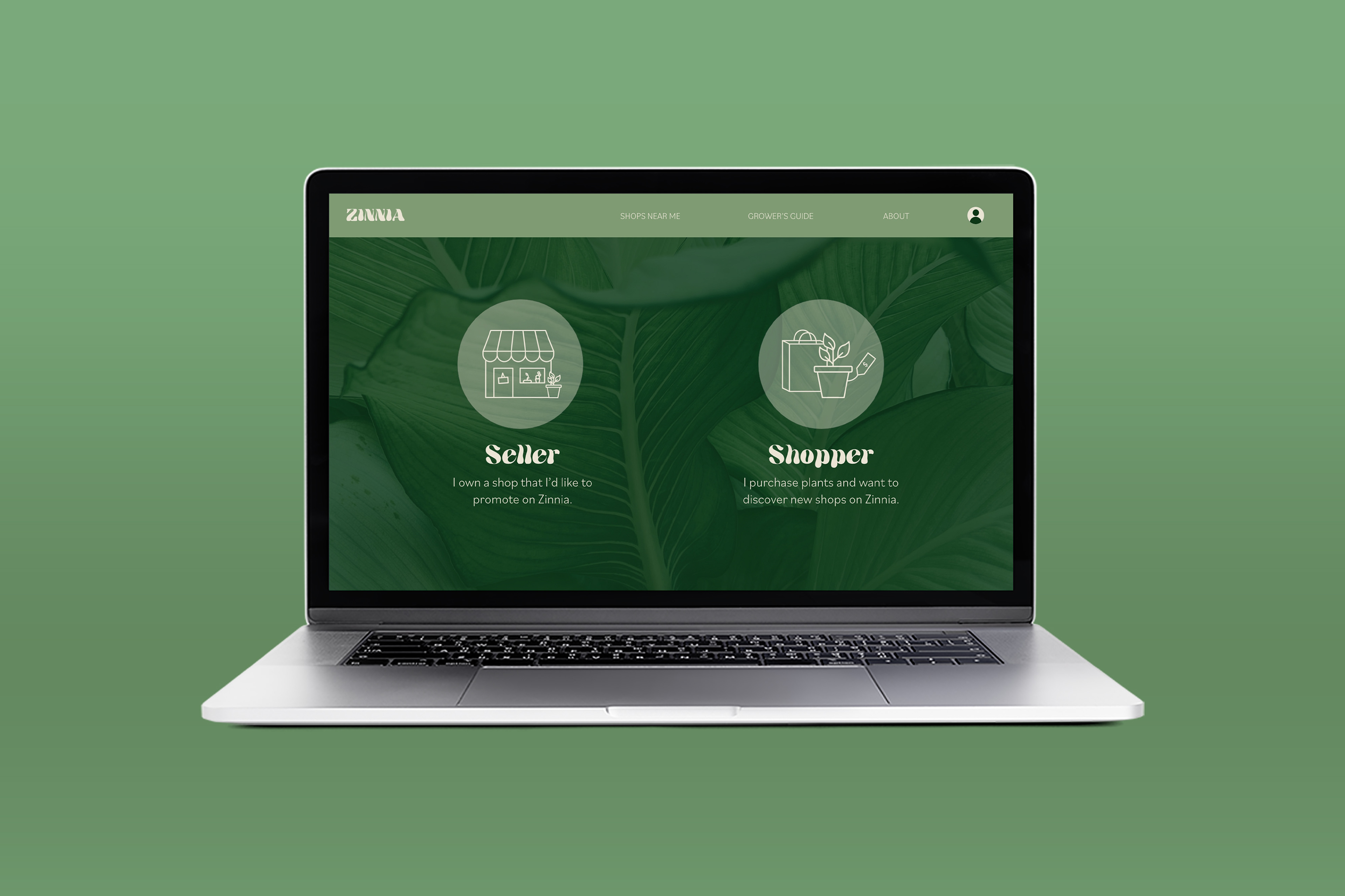 Seller & Shopper sign-up page