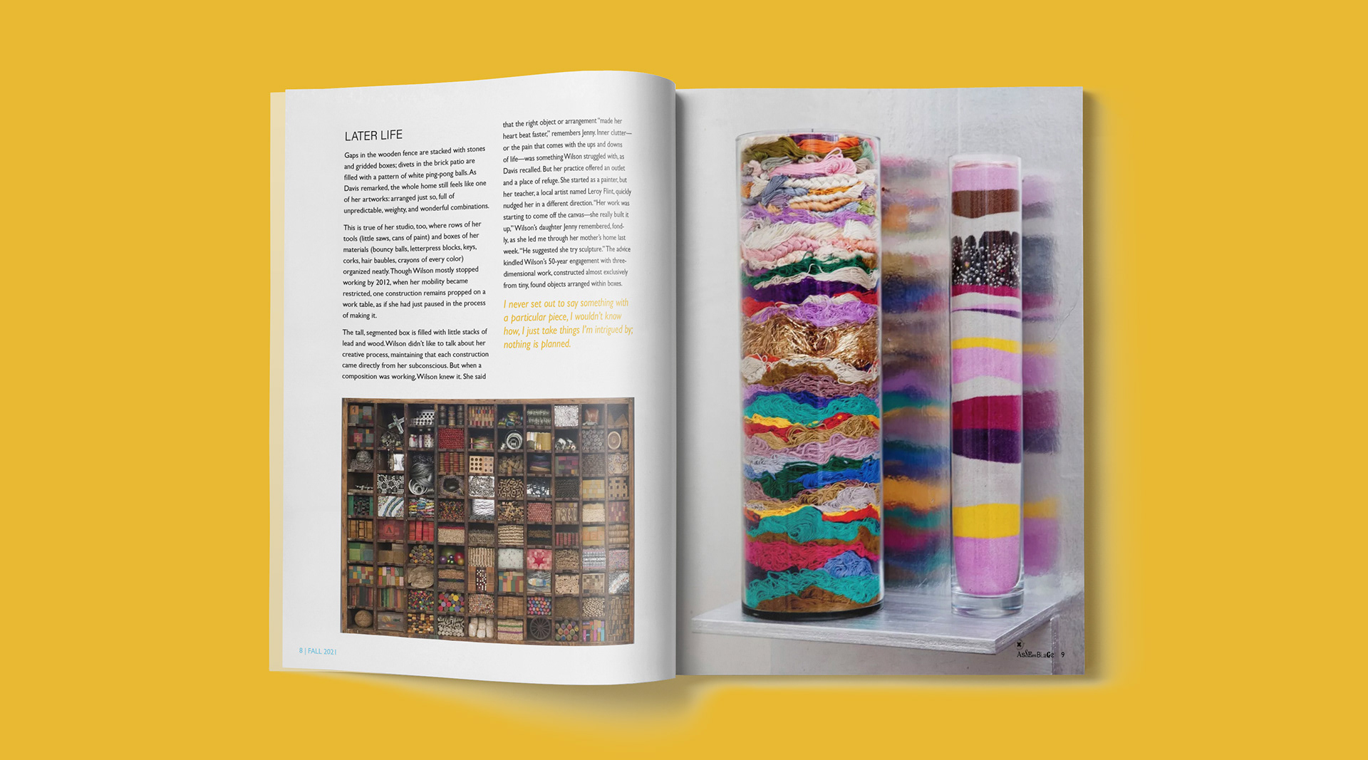 Final feature spread with artwork from La Wilson