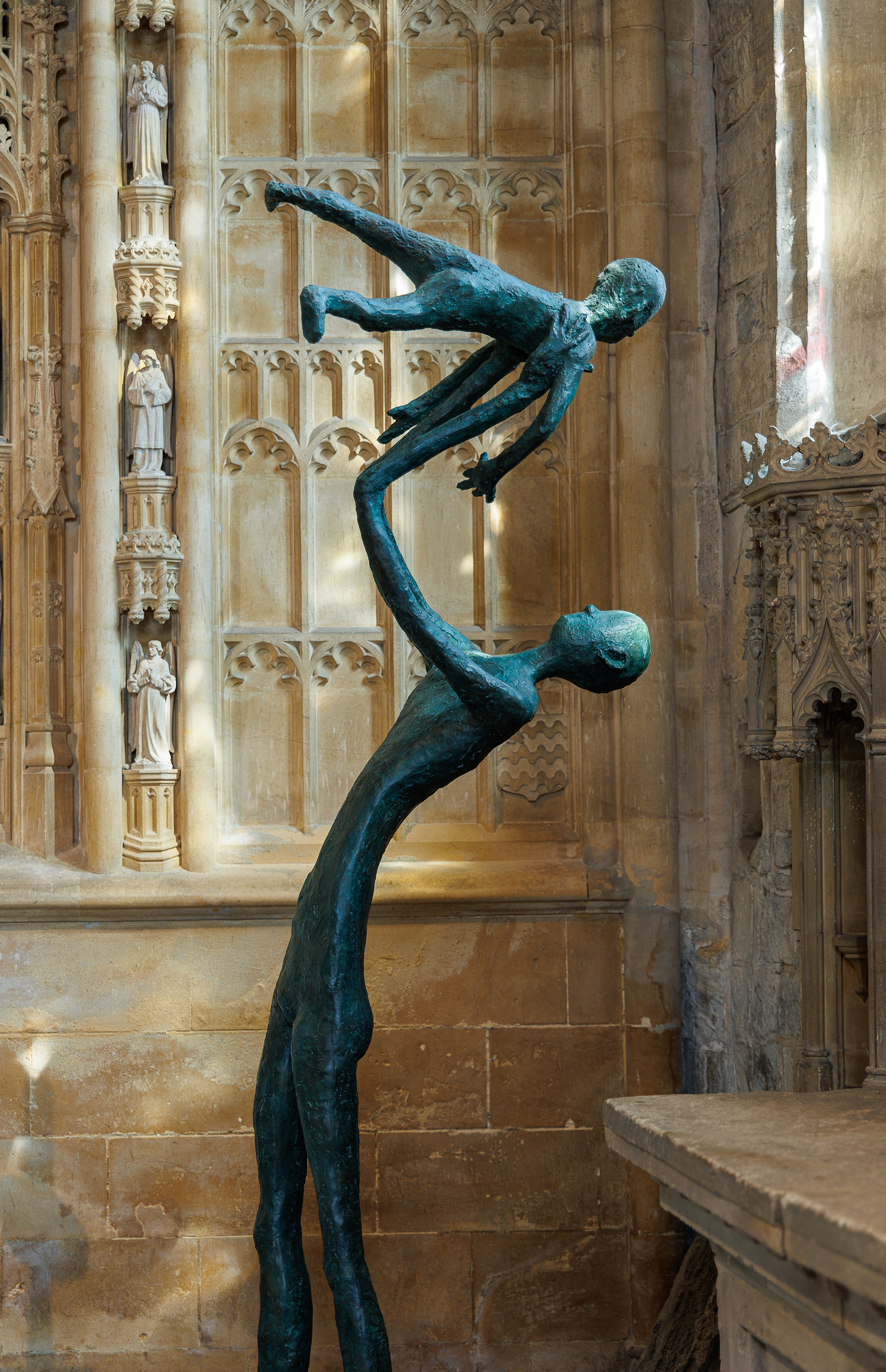 Mother and child sculpture