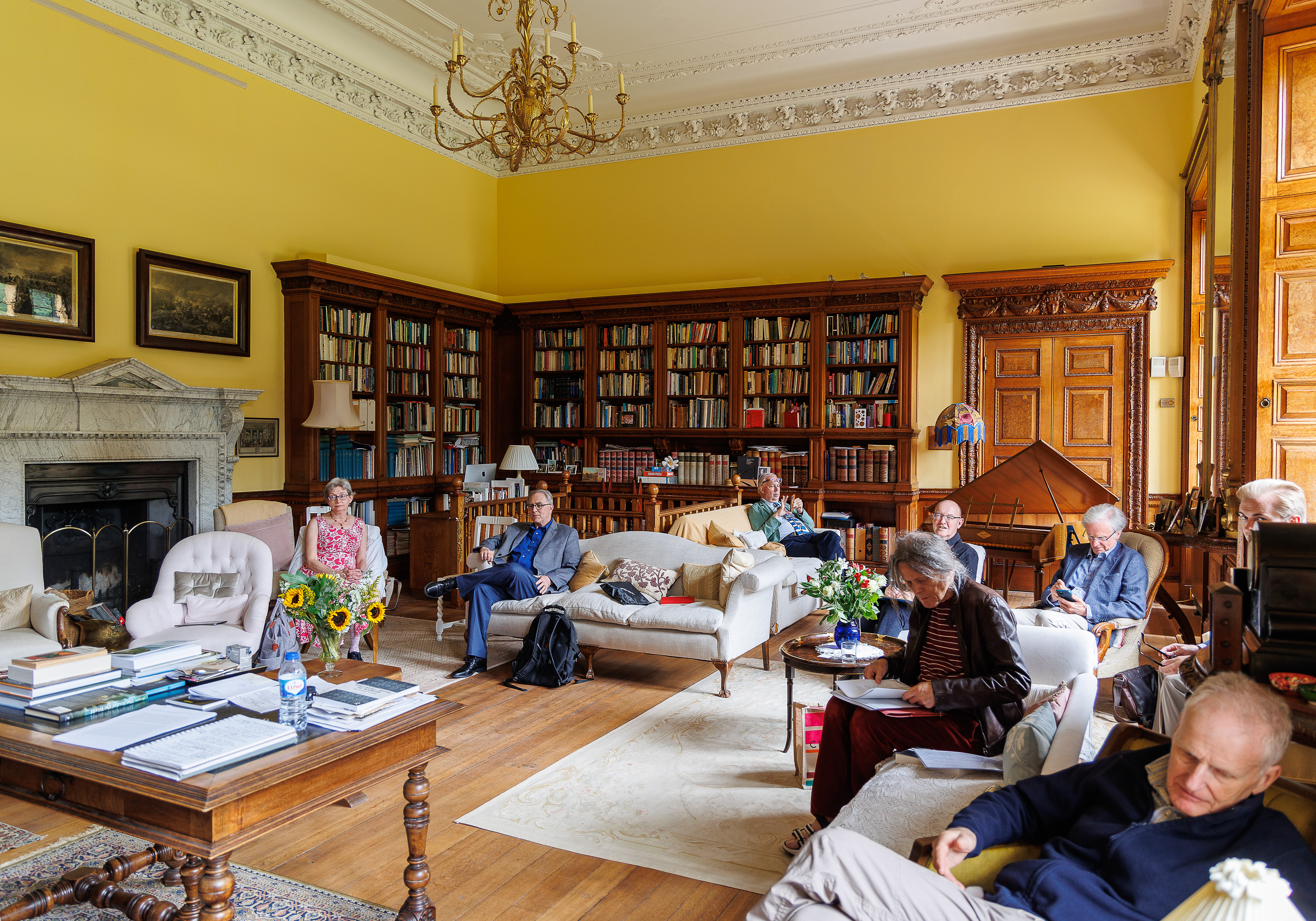 In the library at Sherborne House