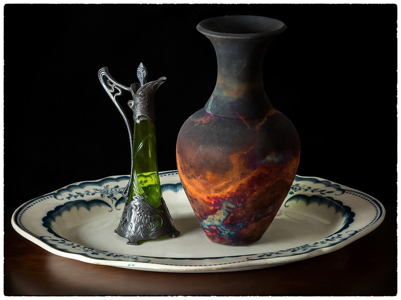 Raku, glass and earthenware