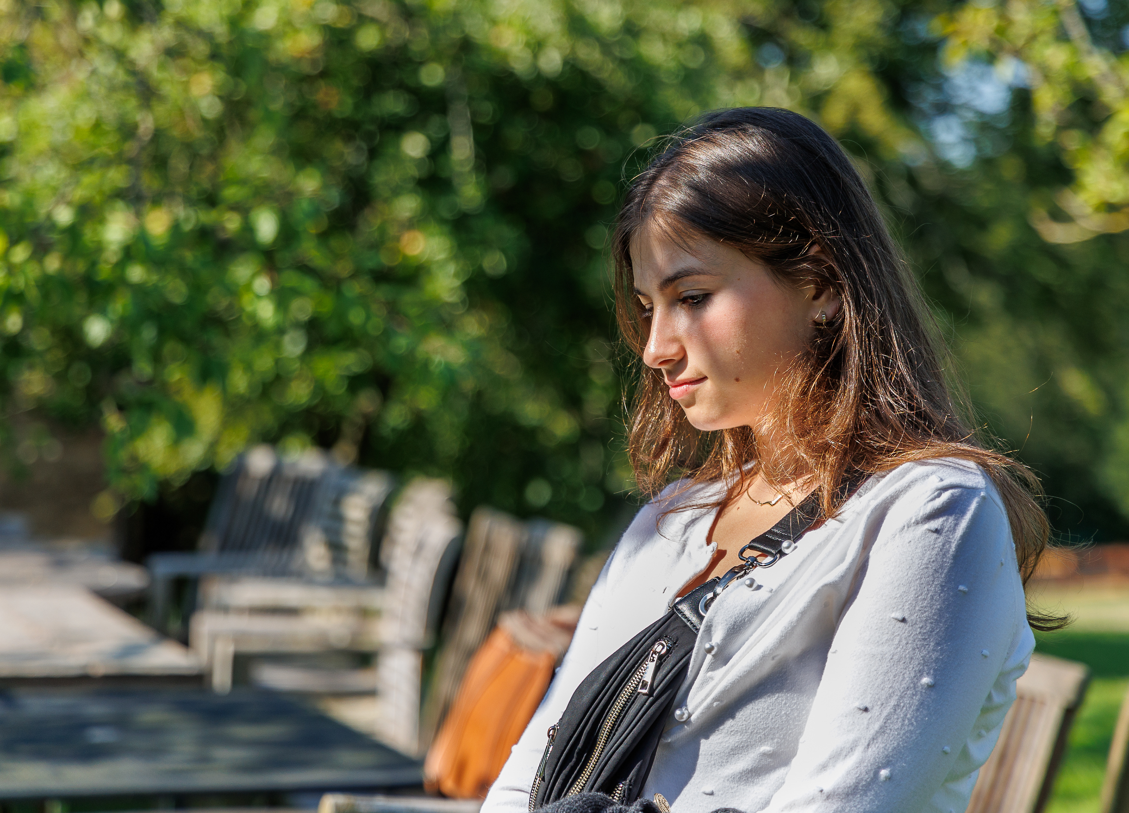 Borbala in Sundey Hill fam orchard