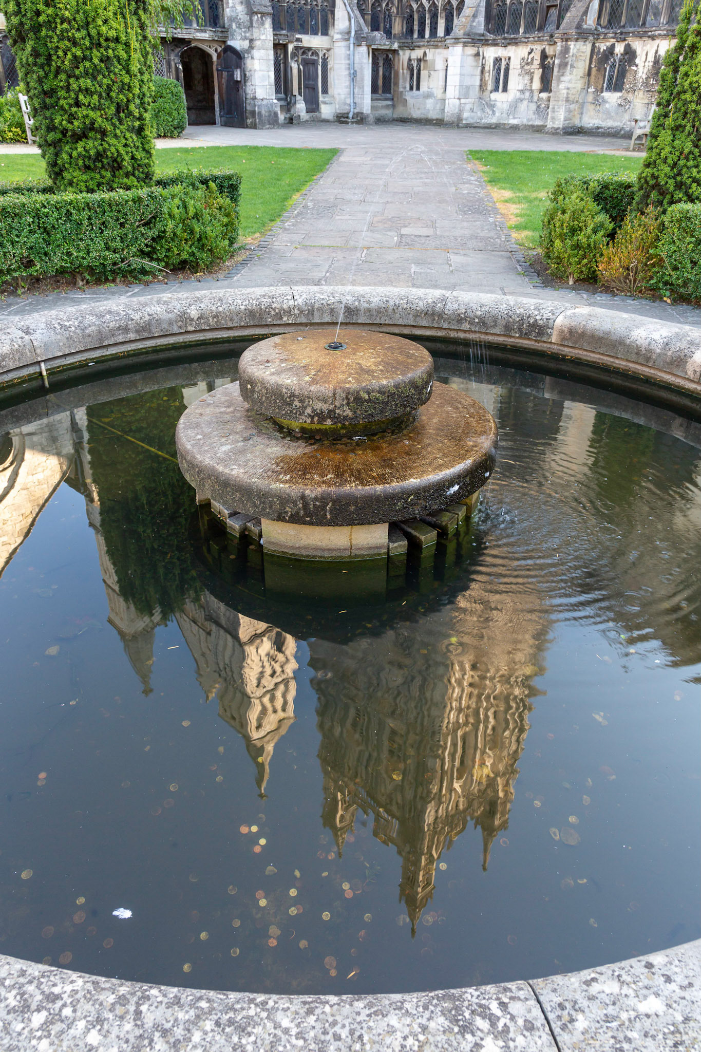 Gloucester Cathedral reflected