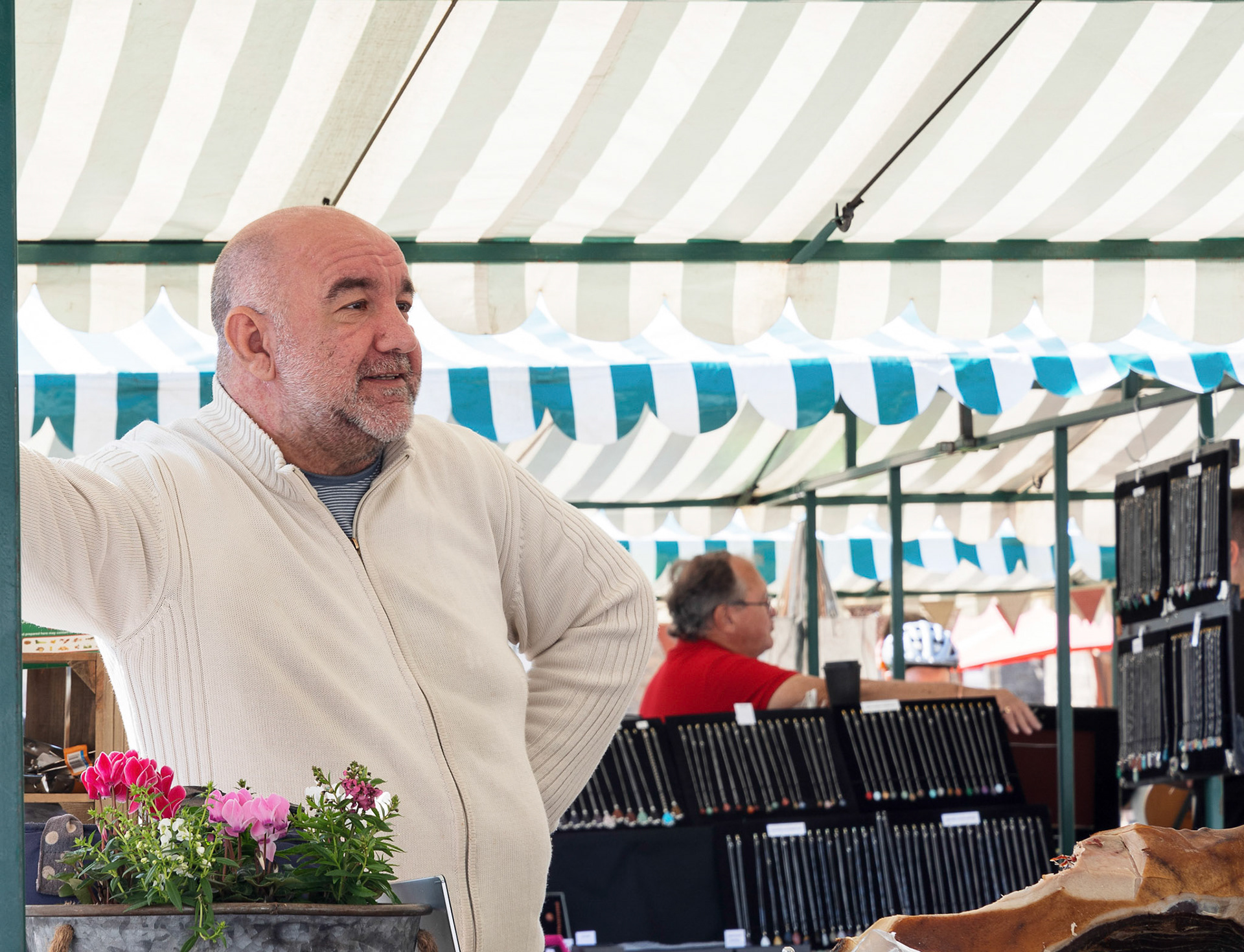 Croatian cured meat stall in Fairford market