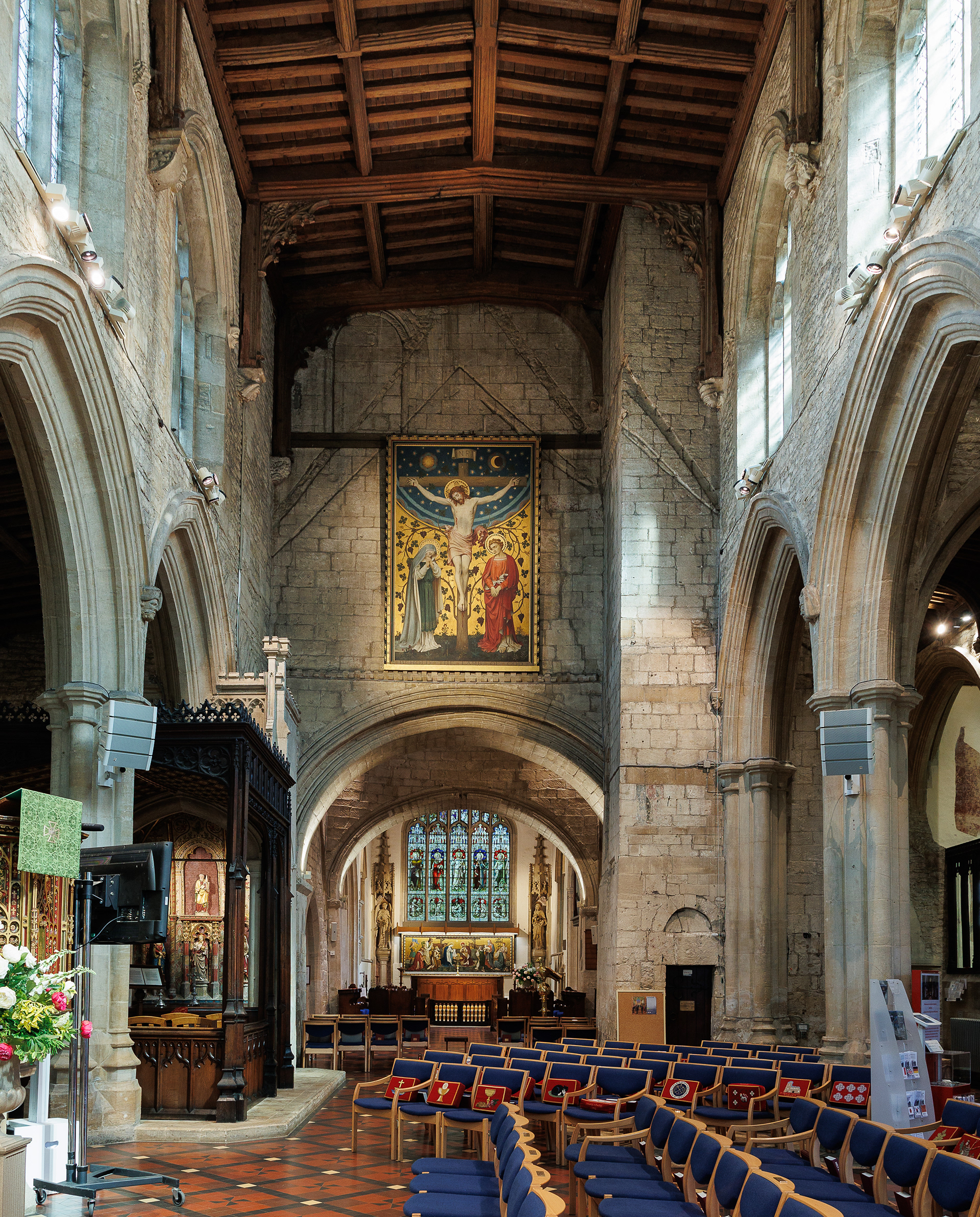 Burford church looking east