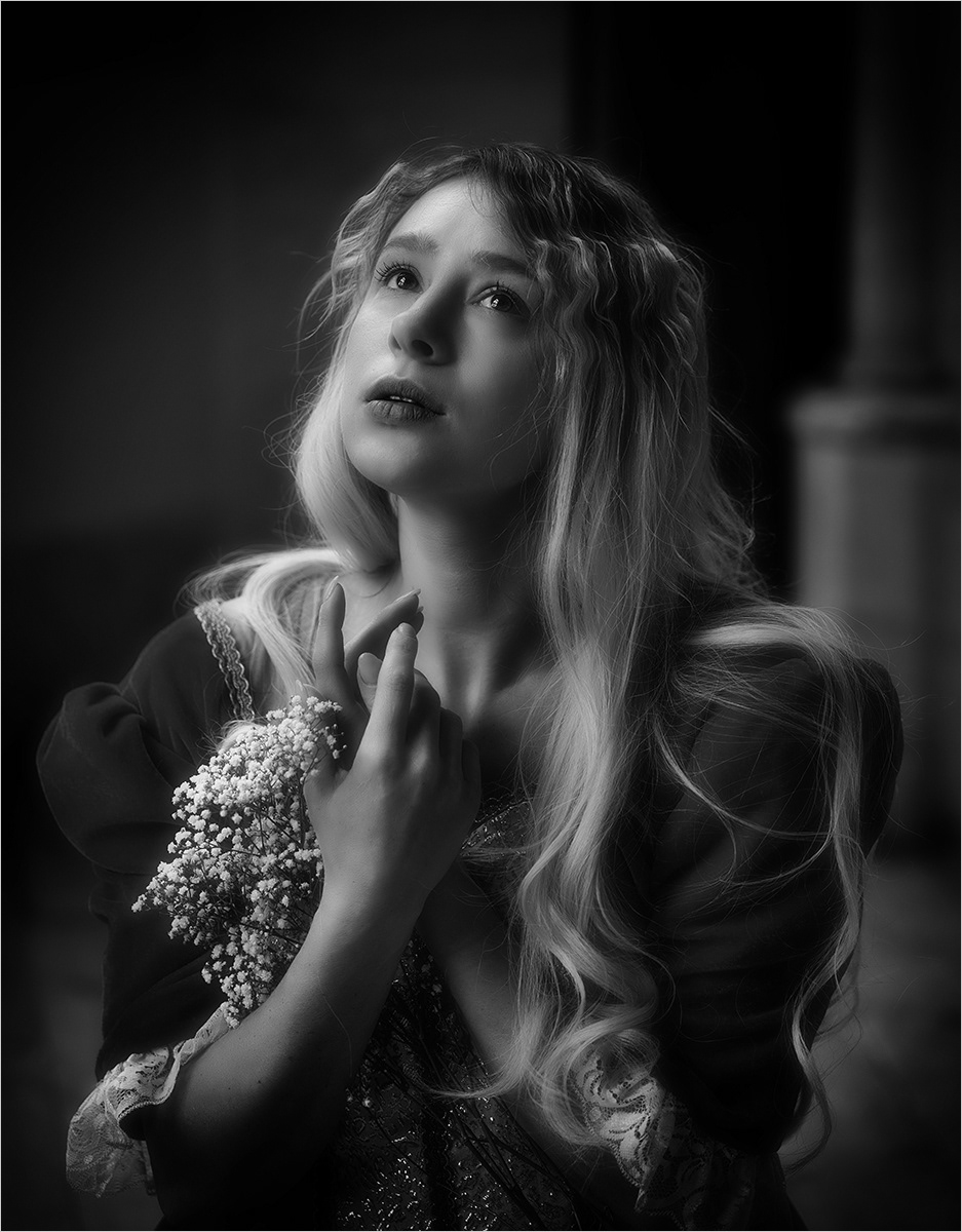 Flowers in her arms