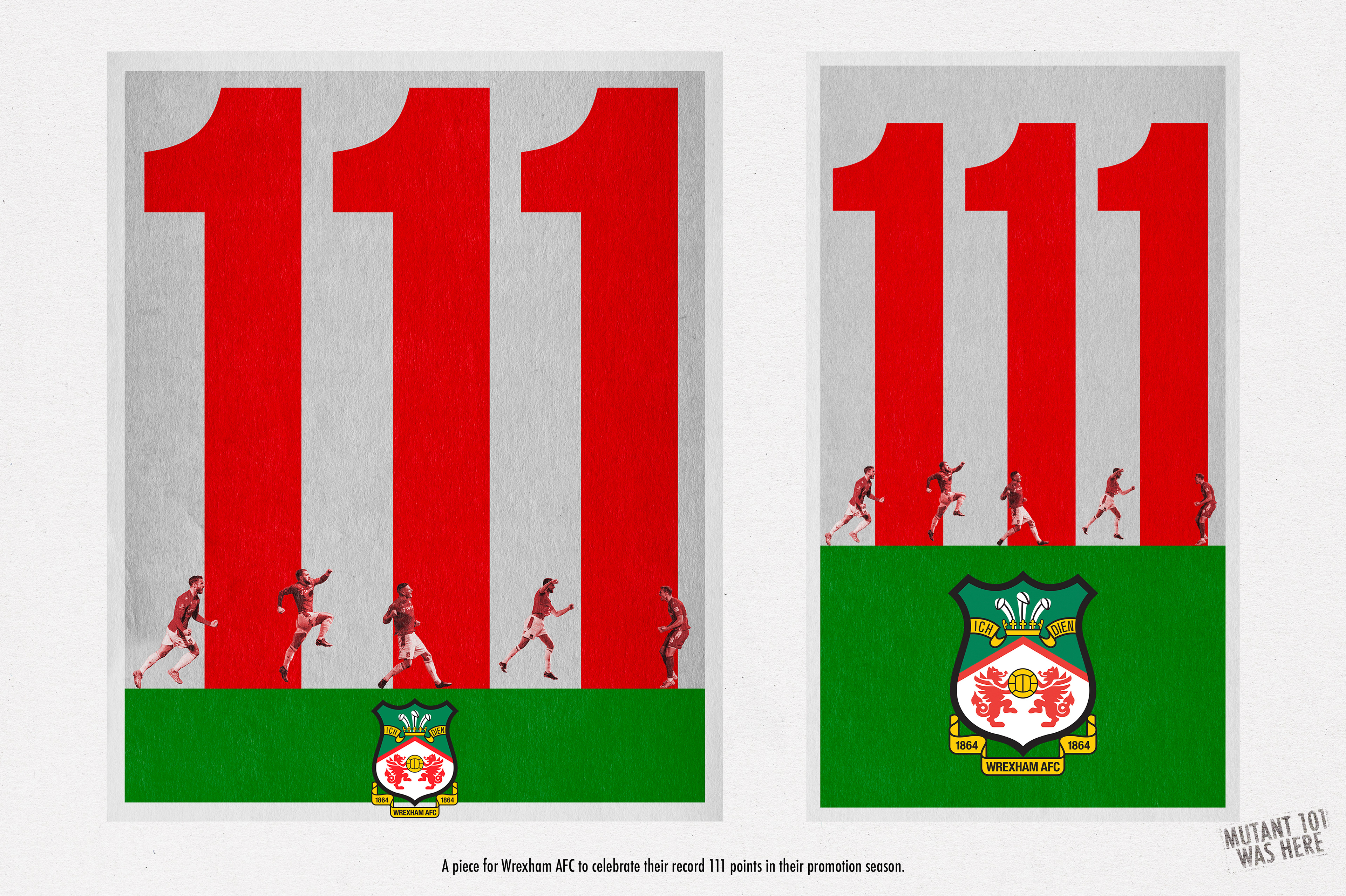111 Points In A Season Wrexham AFC Commissioned Artwork