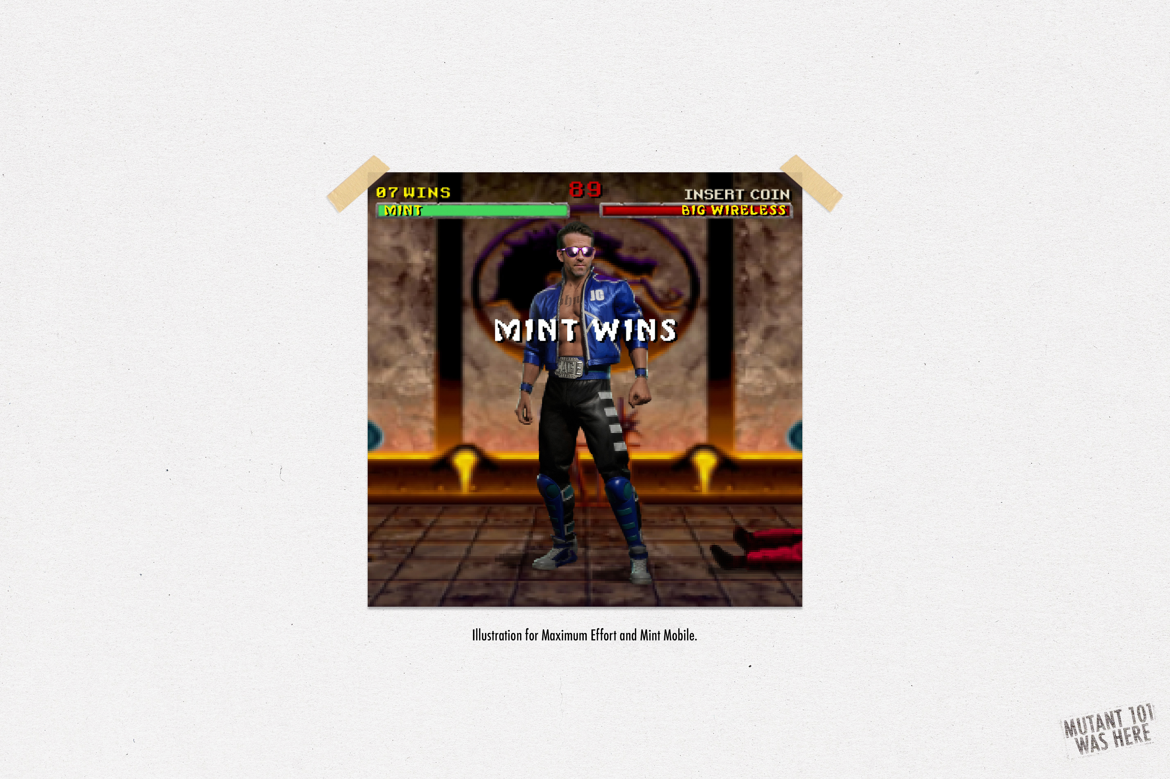 "MINT WINS" Illustration for Maximum Effort And Mint Mobile Featuring Ryan Reynolds