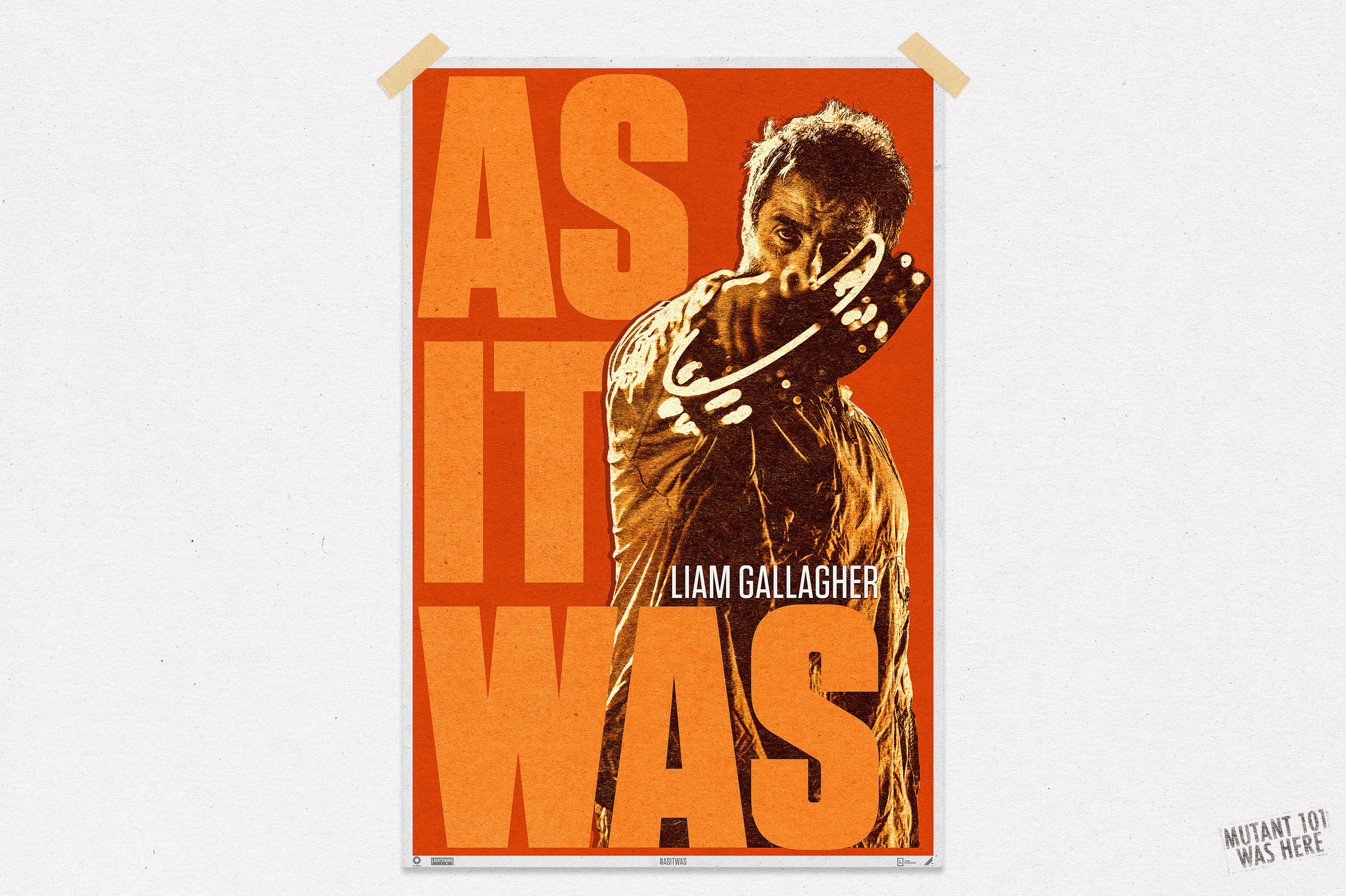 Official Alternative Poster for Oasis frontman Liam Gallagher's documentary "As It Was" in collaboration with Director/Photographer Charlie Lightening.