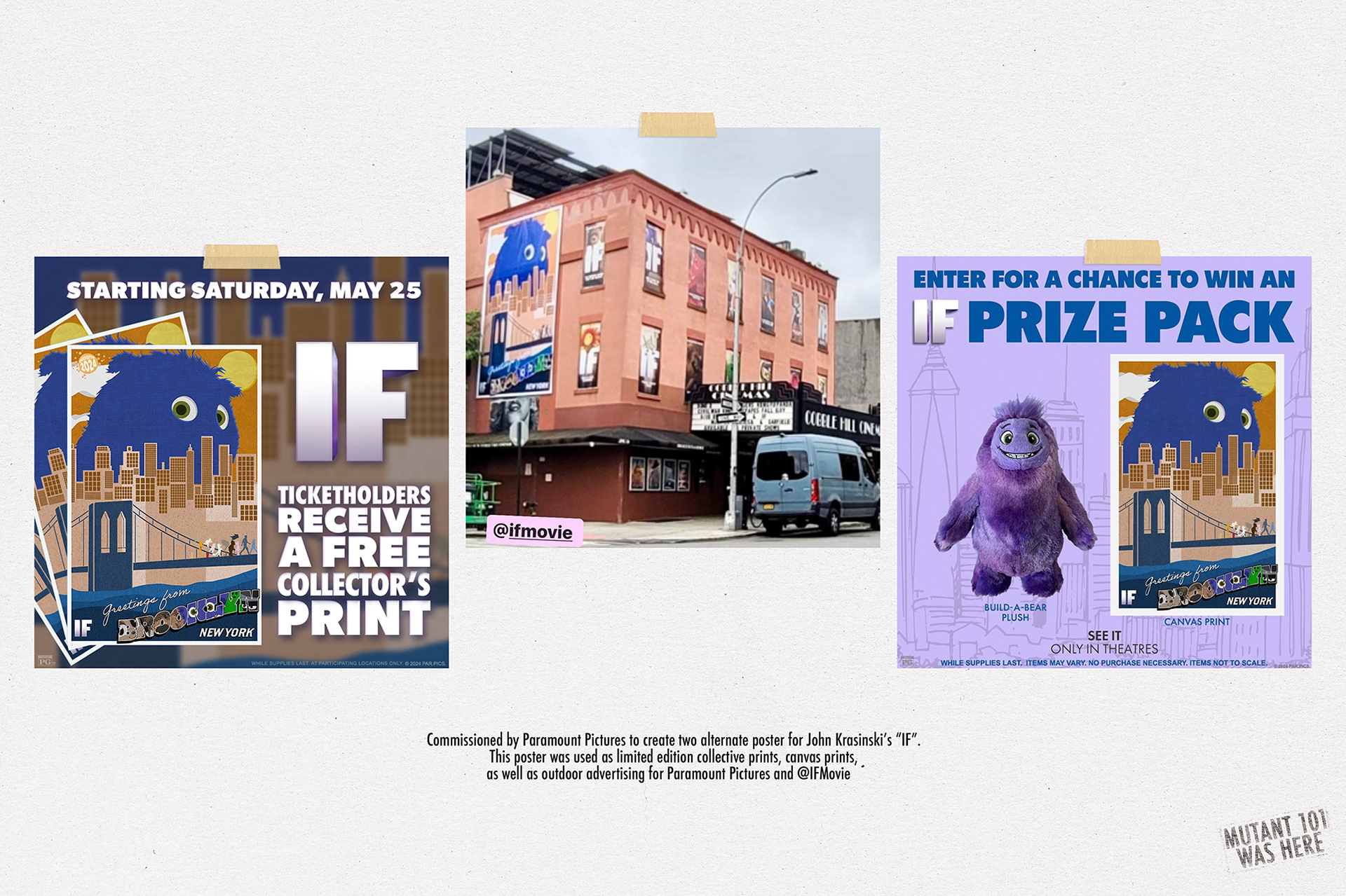 Commissioned by Paramount Pictures to create two alternate poster for John Krasinski's "IF". This poster was used as limited edition collective prints, canvas prints, . as well as outdoor advertising for Paramount Pictures and @IFMovie