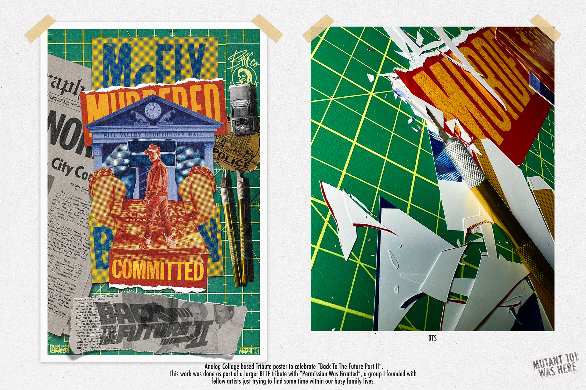 Analog Collage based Tribute poster to celebrate "Back To The Future Part II".  This work was done as part of a larger BTF tribute with "Permission Was Granted".