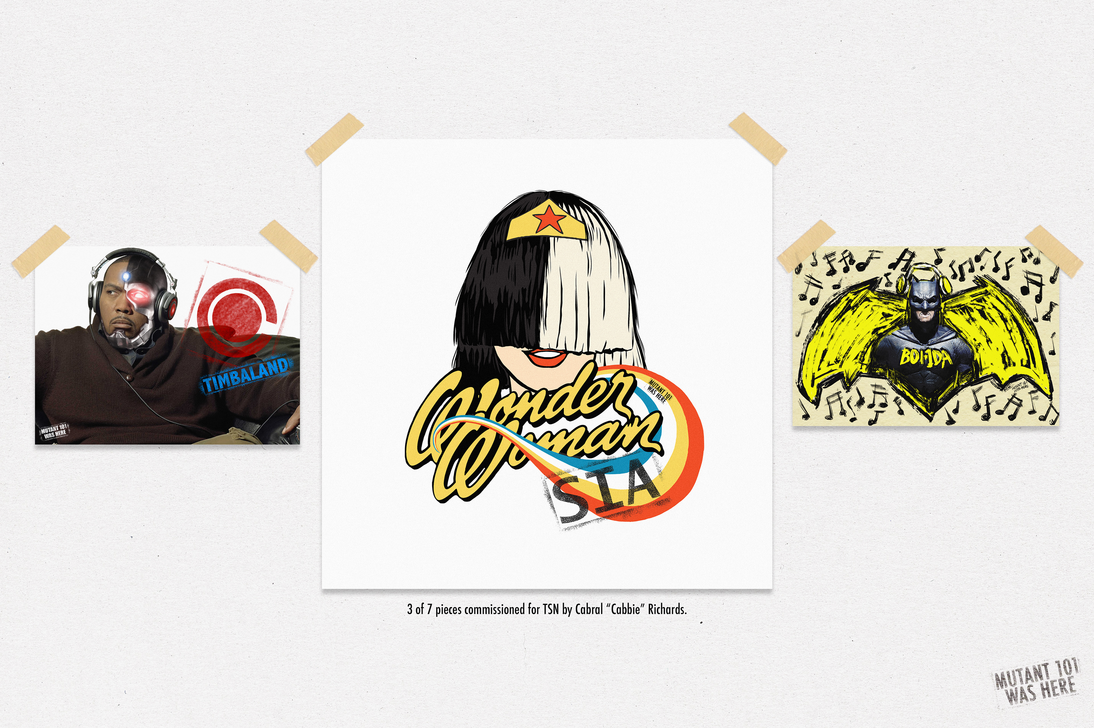 3 of 7 works Commissioned for TSN by Cabral "Cabbie" Richards.