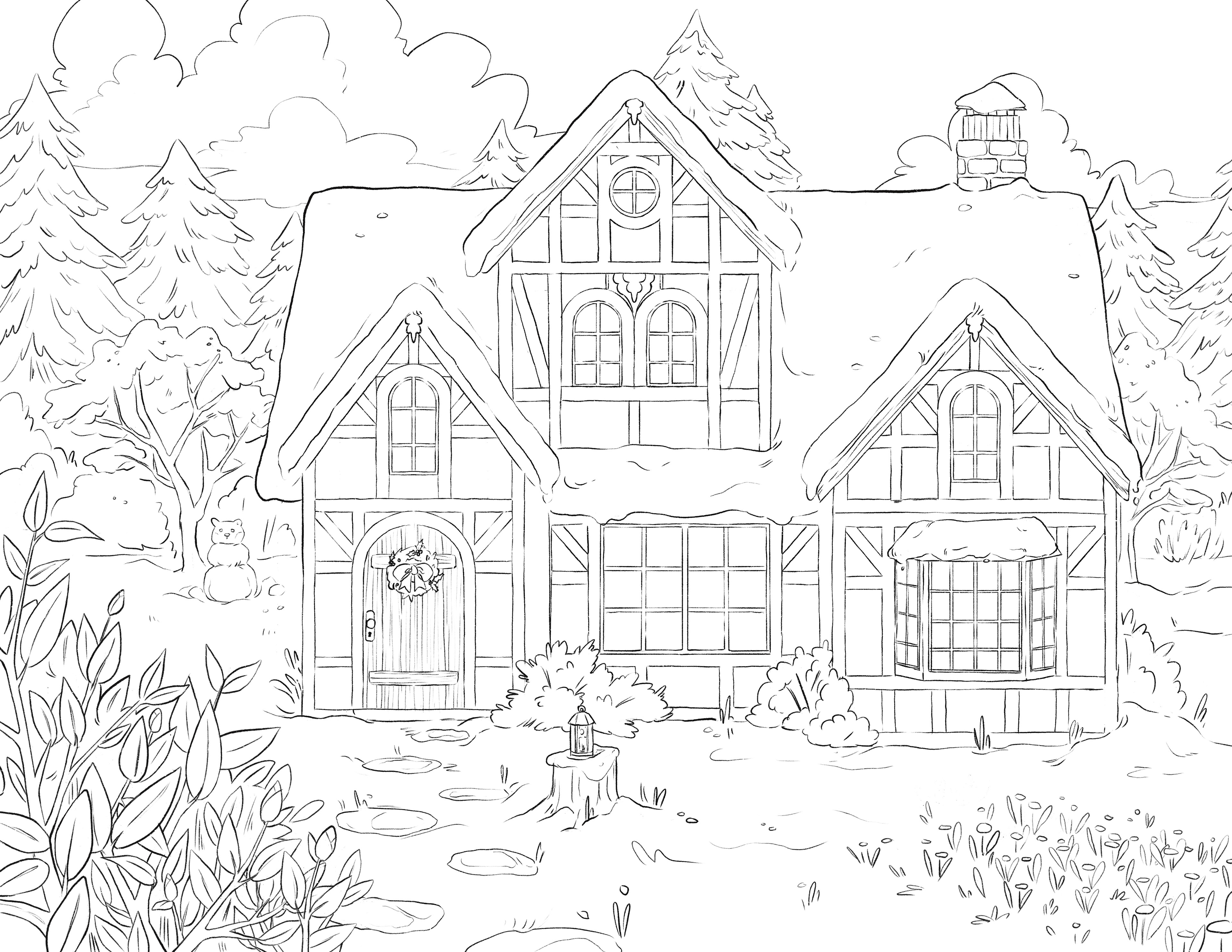 Maisonnette enneigée