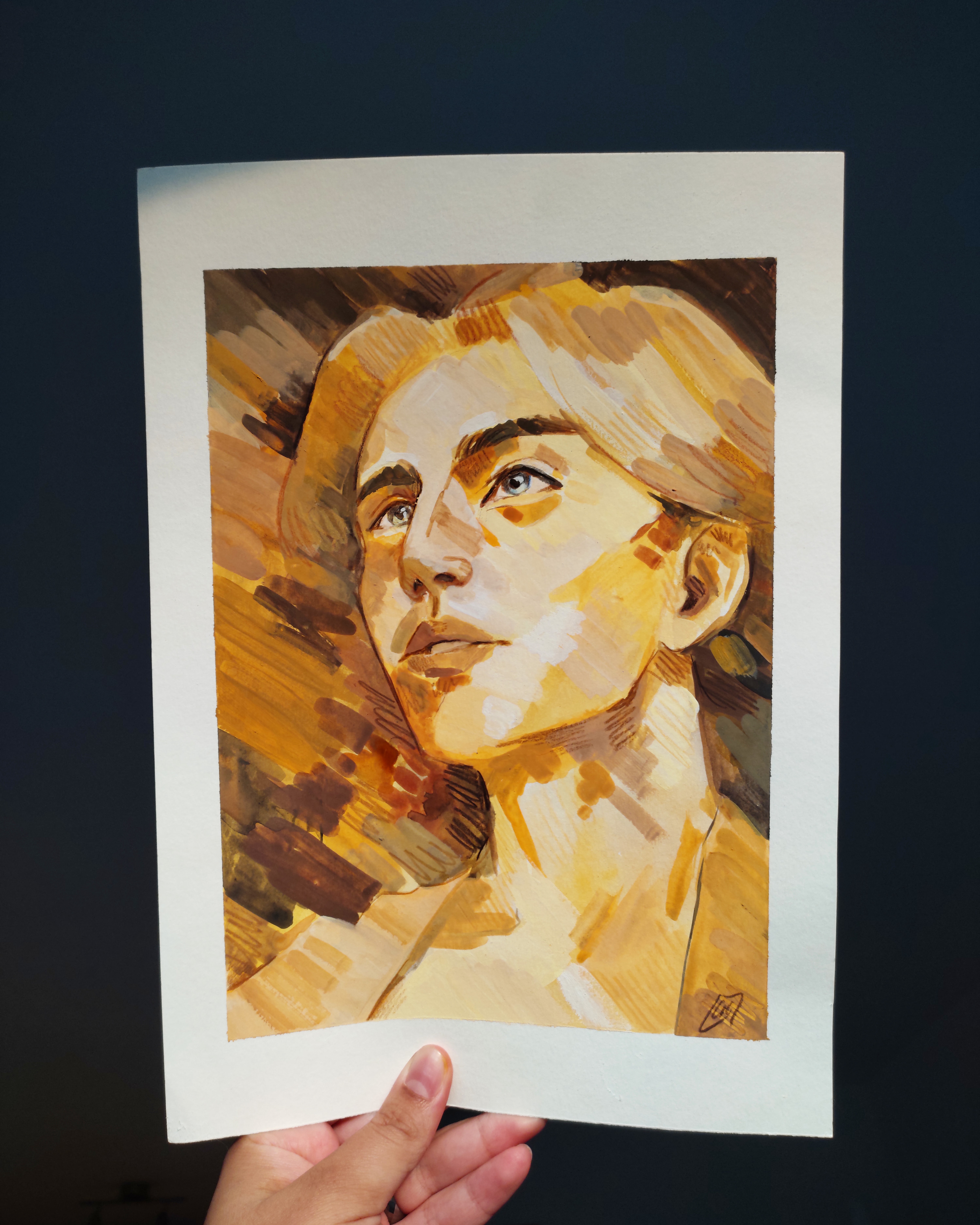 Le Garçon Doré - Gouache et crayon de couleur