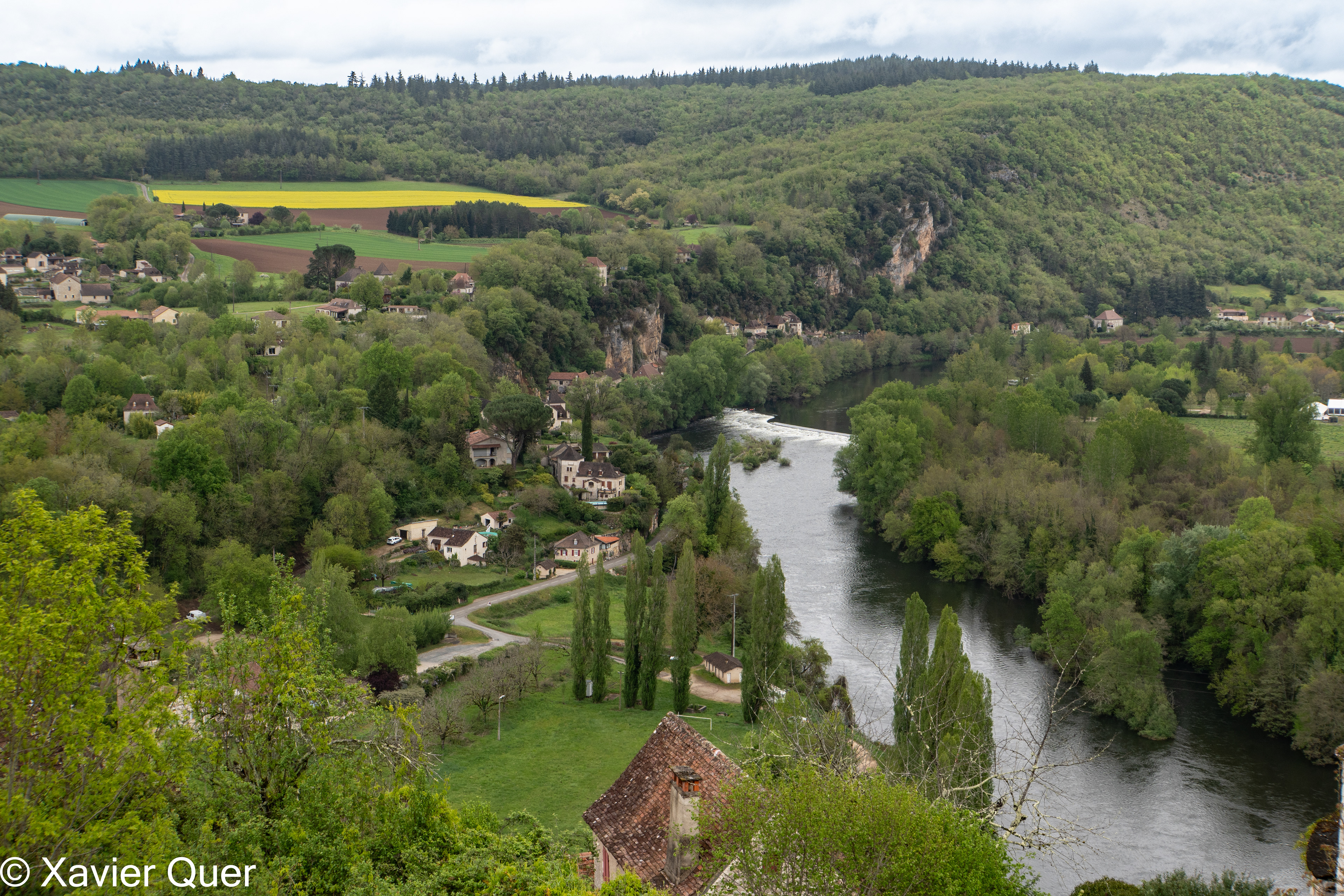 Vista sobre el riu Lot des de Saint Cirq Lapopie. Lot, Occitània 