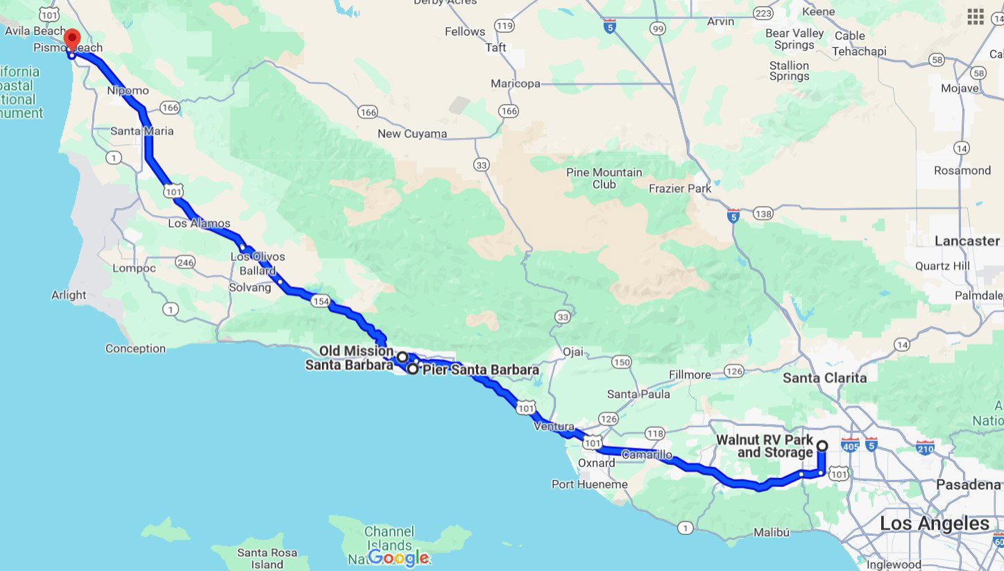 Itinerari Los Angeles -> Pismo Beach