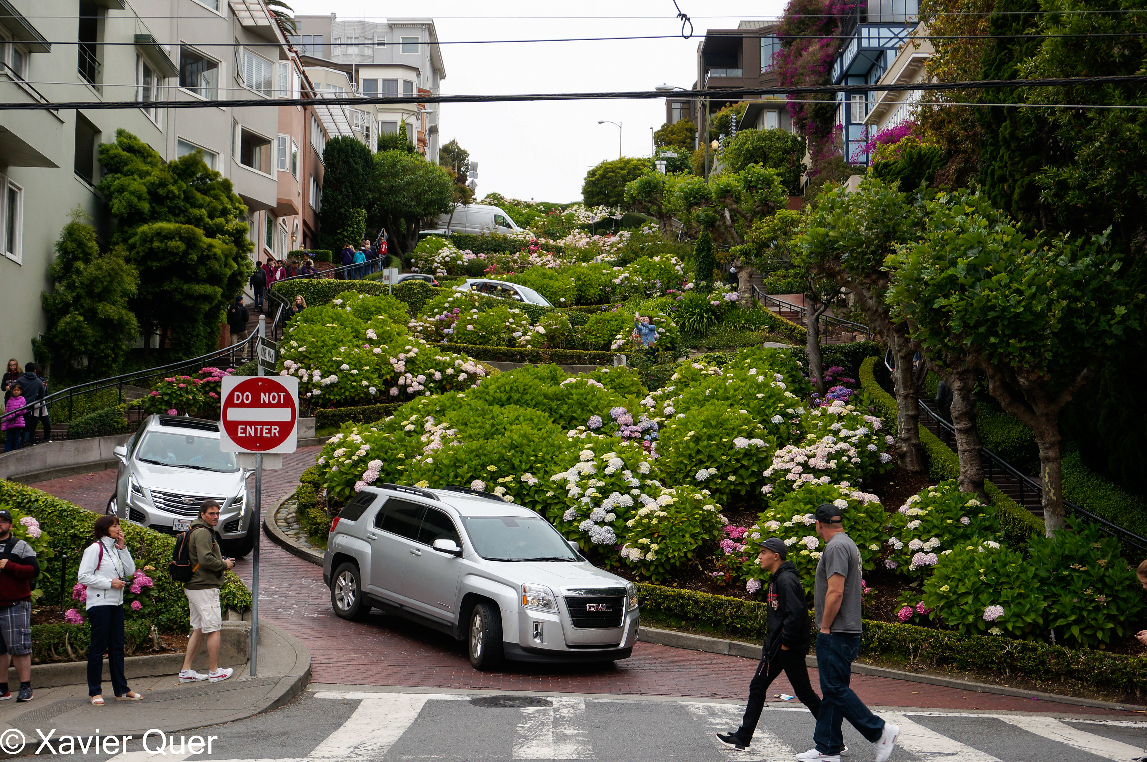 El carrer de les giragonses Lombard St, San Francisco. Califòrnia