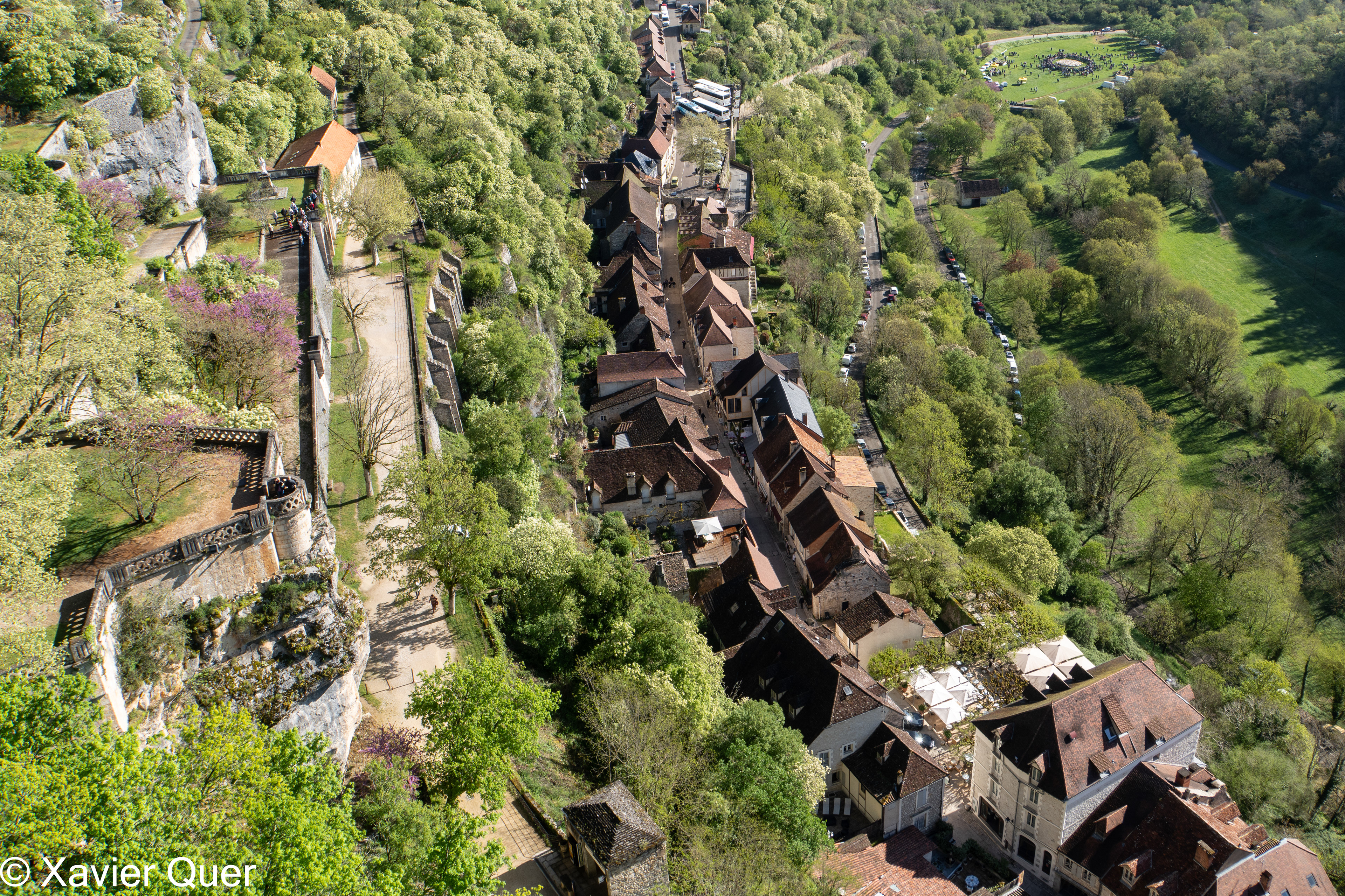La vila medieval de Rocamadour des del castell. (Lot, Occitània, França)