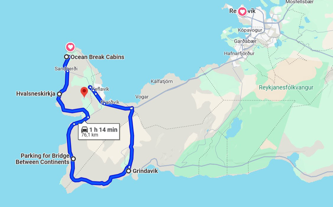 Dia 5: Sandgerdi - Hvalnes - Bru Milli Heimsalfa - Grindavik - Aeroport de Keflavik - Barcelona
