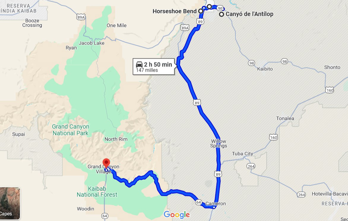 Itinerari Bryce Canyon -> Grand Canyon