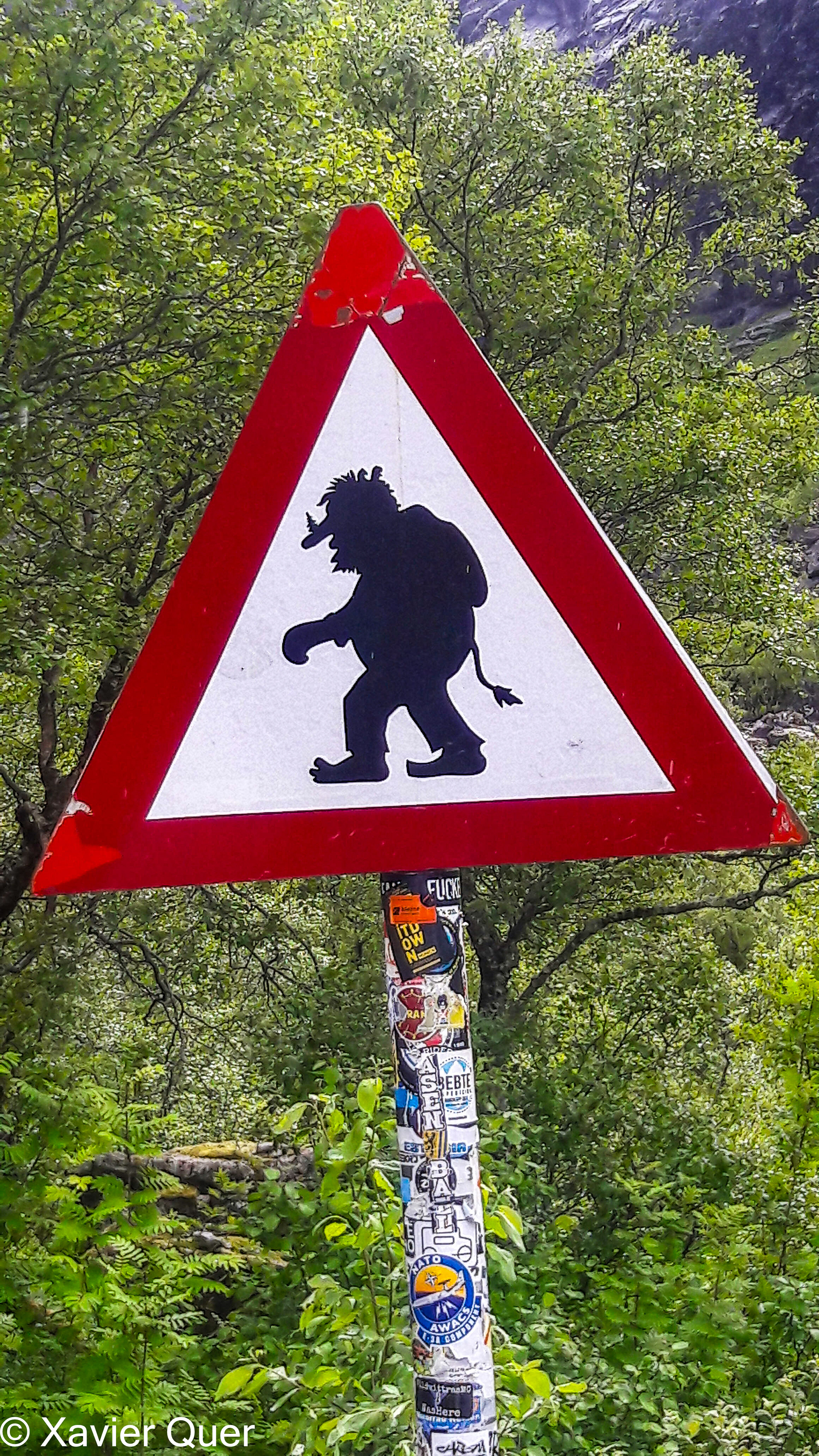 Senyal de troll. Carretera dels Trolls, Noruega