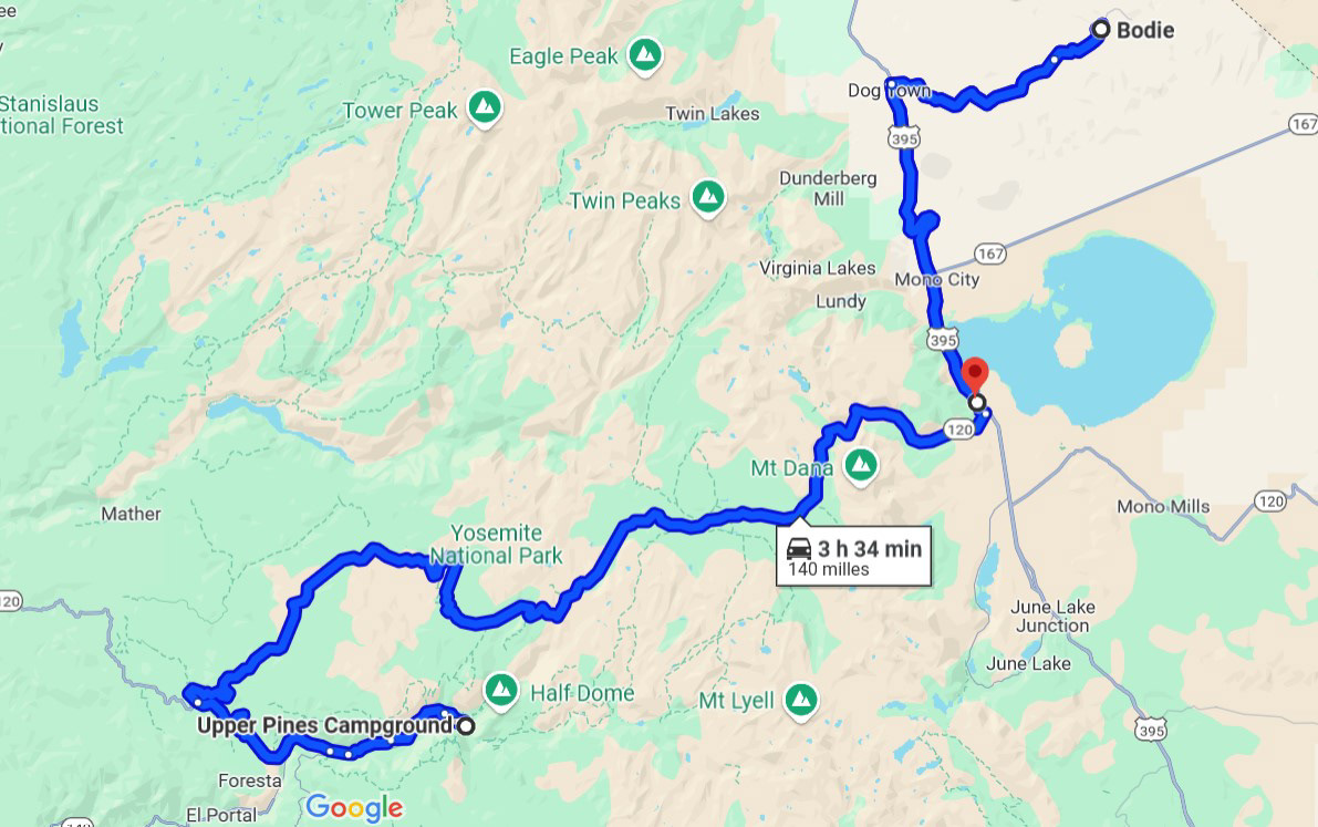 Ruta Yosemite -> Mono Lake