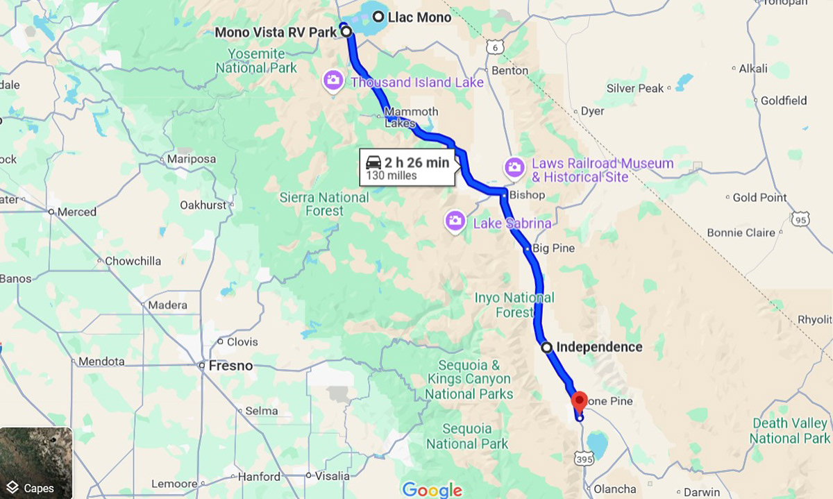 Itinerari Lee Vinning -> Lone Pine