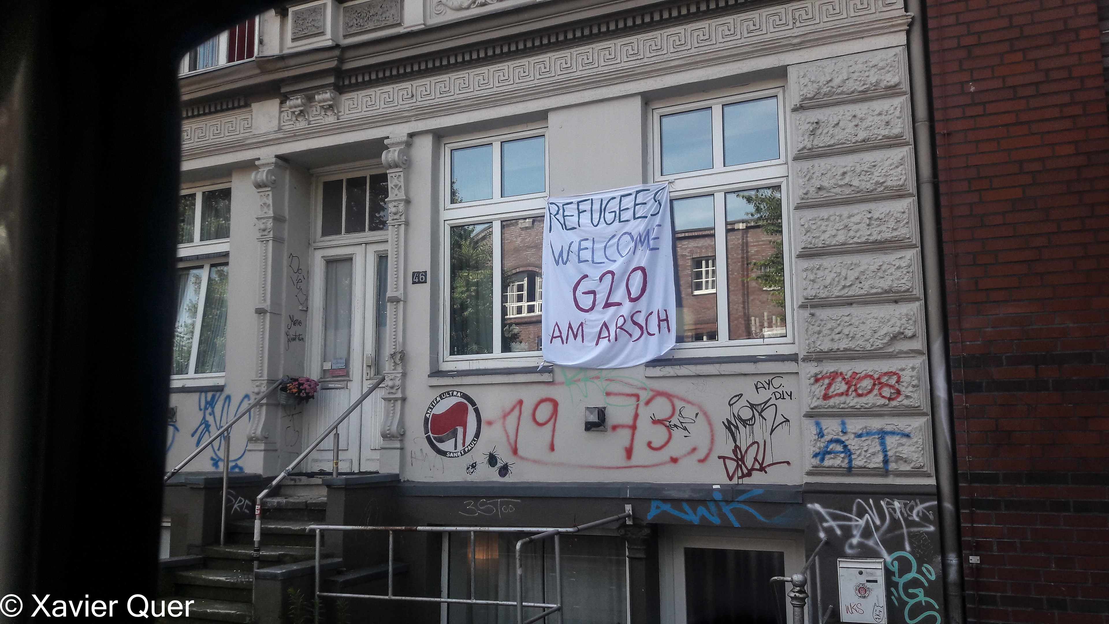 Pancarta contra el G20, Hamburg. Alemanya
