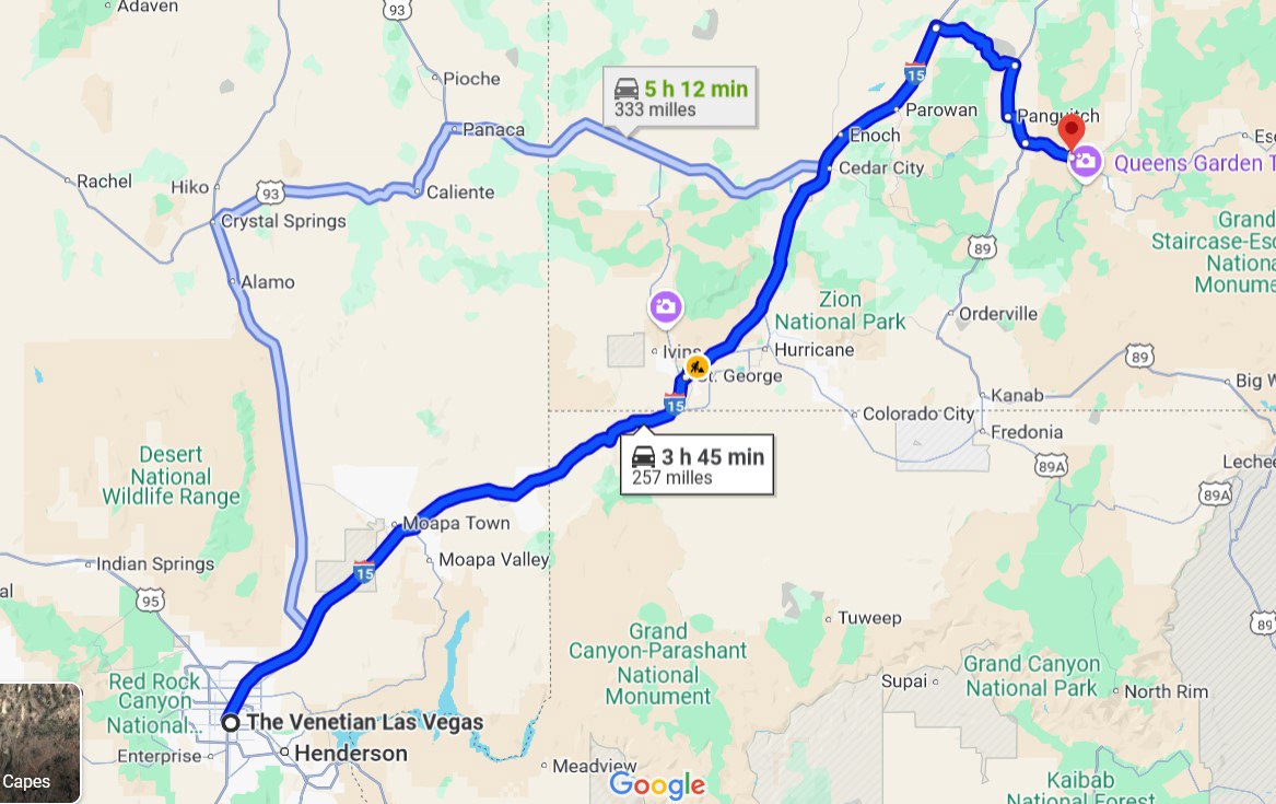 Itinerari Las Vegas -> Bryce Canyon