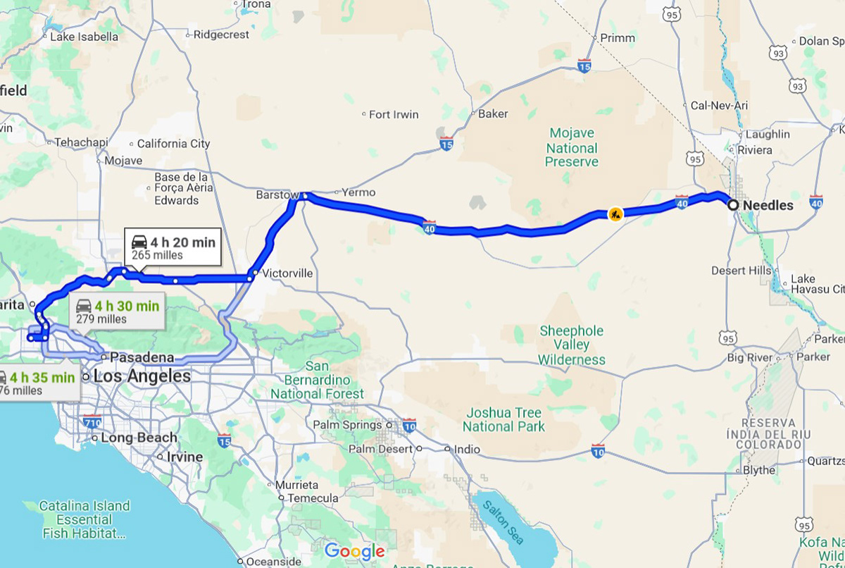 Itinerari Needles -> Los Angeles