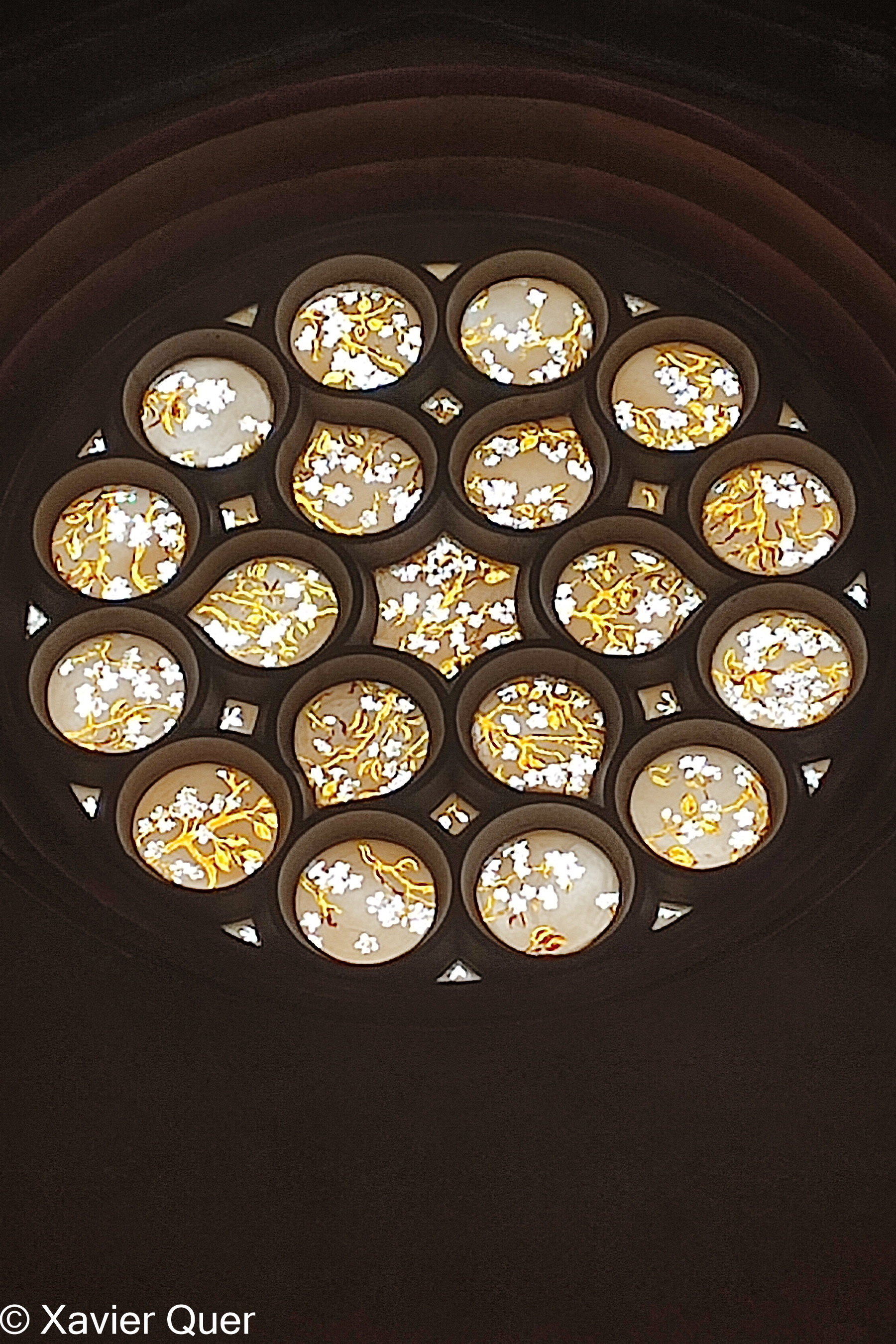 Detall de la rosassa de la capella del castell de Milandes, Périgord Noir, Dordonya, França