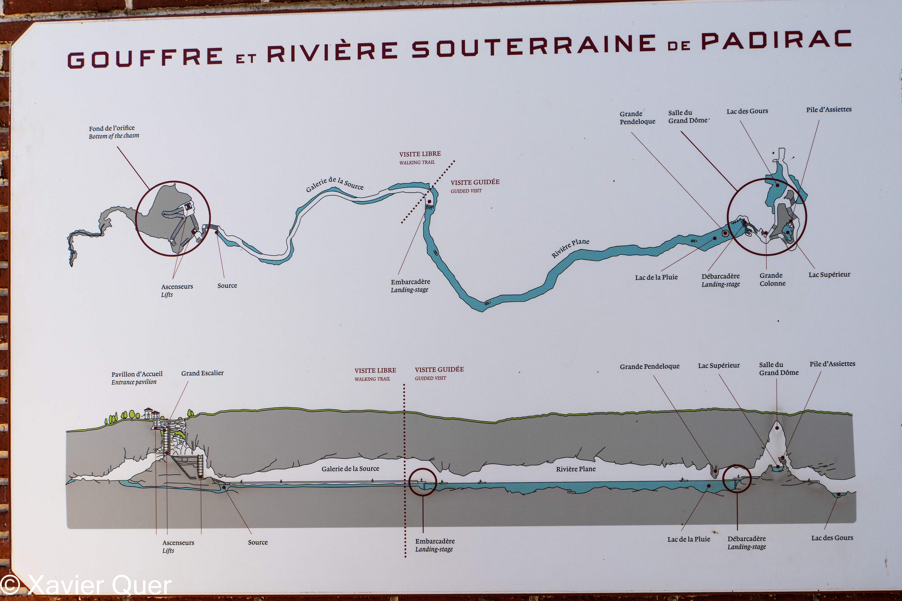 Recorregut visitable de la Gouffre de Padirac. Lot, Occitània, França.